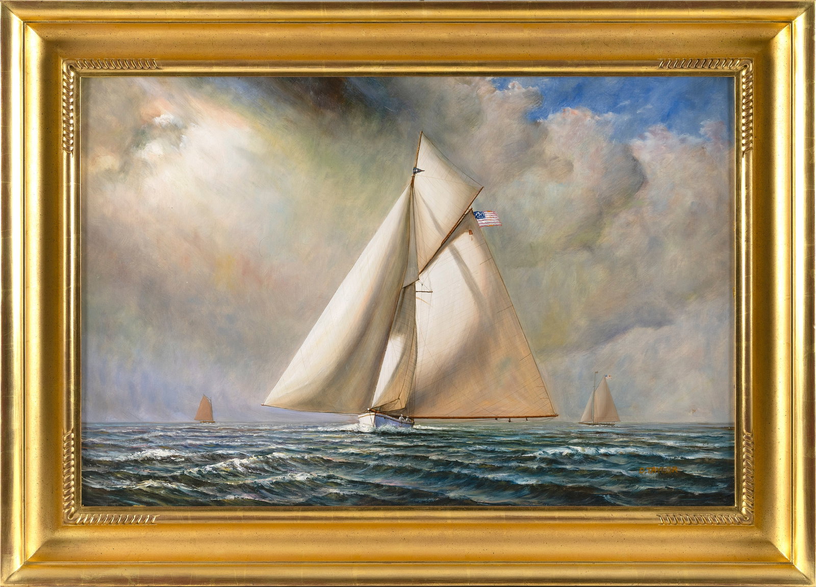 D. TAYLOR (Contemporary,), Sailing., Oil on canvas, 24" x 36". Framed 31.5" x 43.5". (1 of 2)