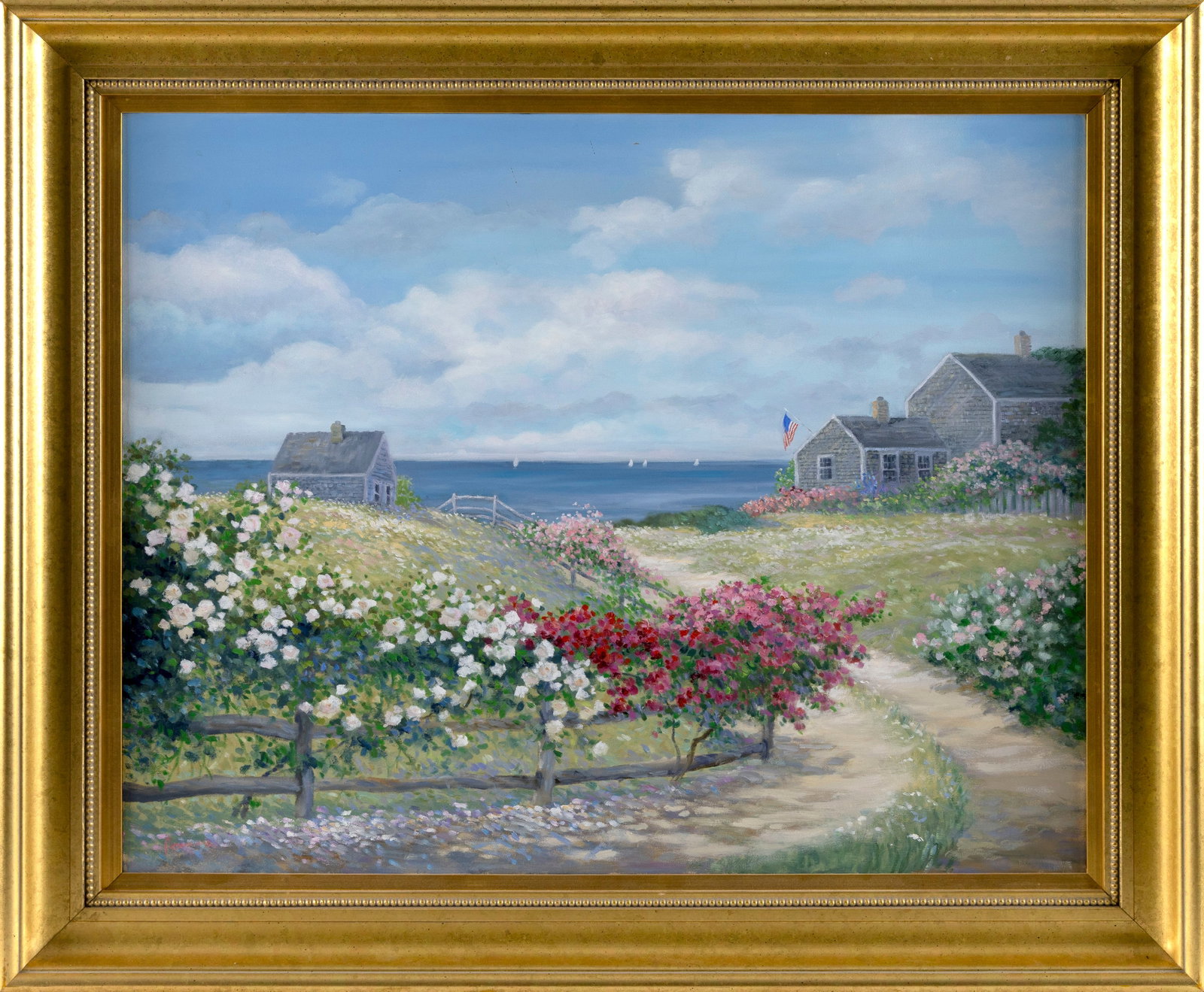 ROWENNA ANDERSON (Massachusetts, Contemporary), Pathway to the shore., Oil on canvas, 24" x 30". (1 of 2)