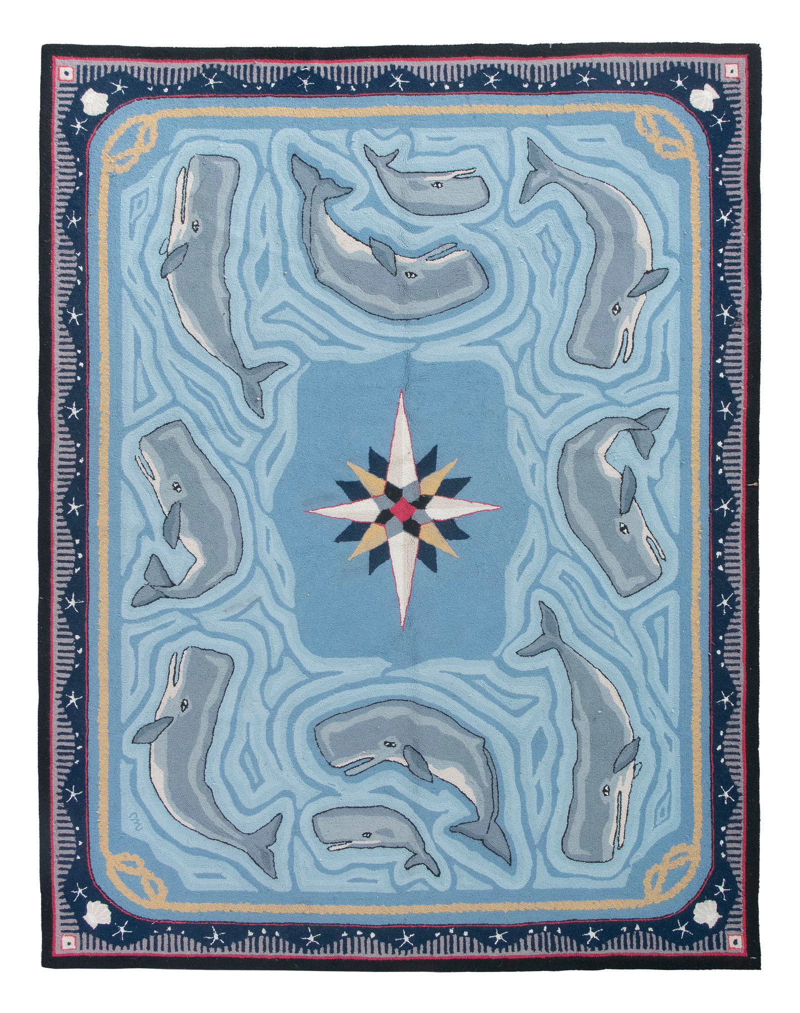 CLAIRE MURRAY HOOKED RUG: 8'8" X 6'9" Contemporary (1 of 1)