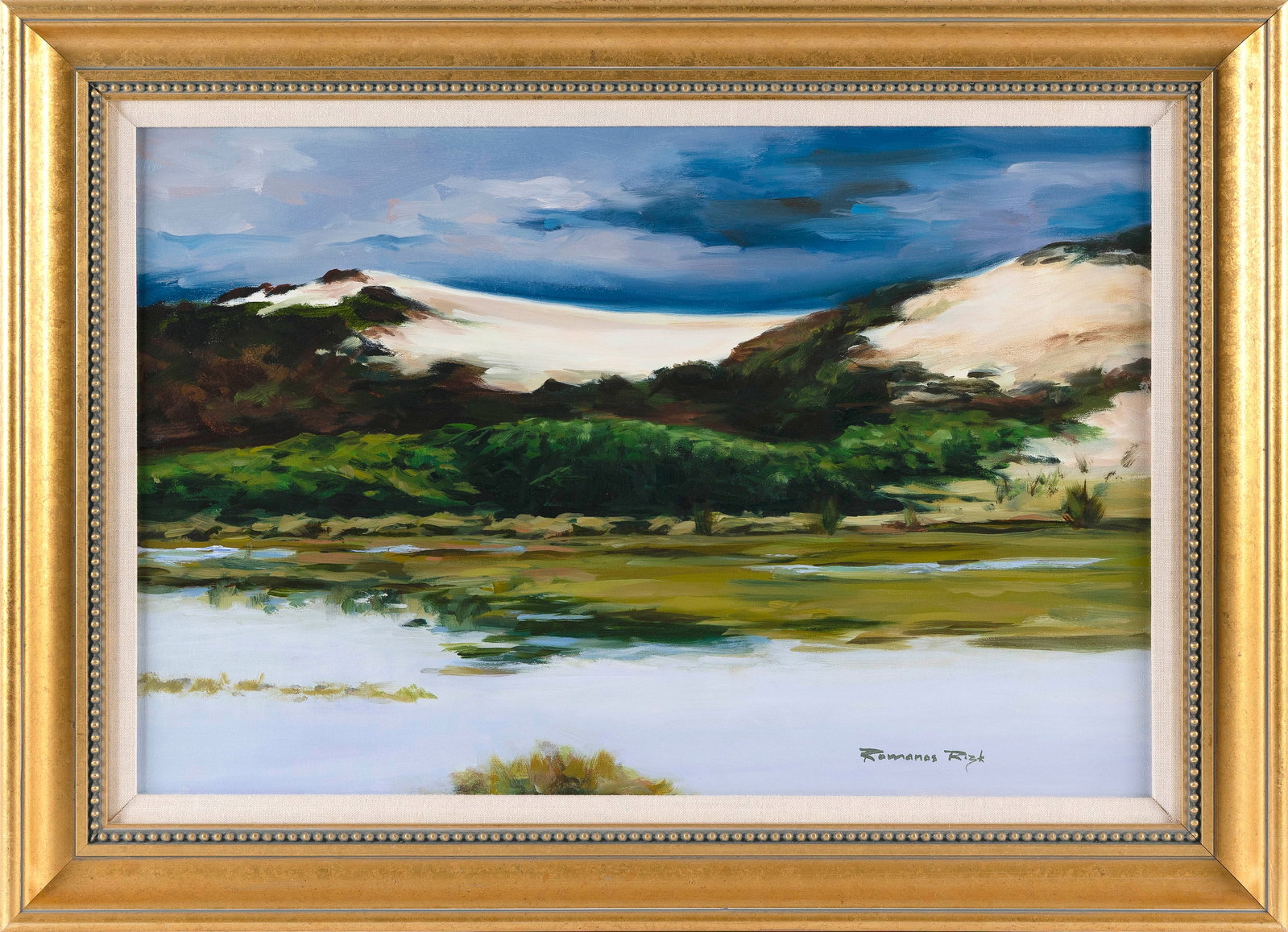ROMANOS RIZK (Massachusetts/Rhode Island, 1927-2009), "Landscape Number Thirty-Five"., Oil on (1 of 2)
