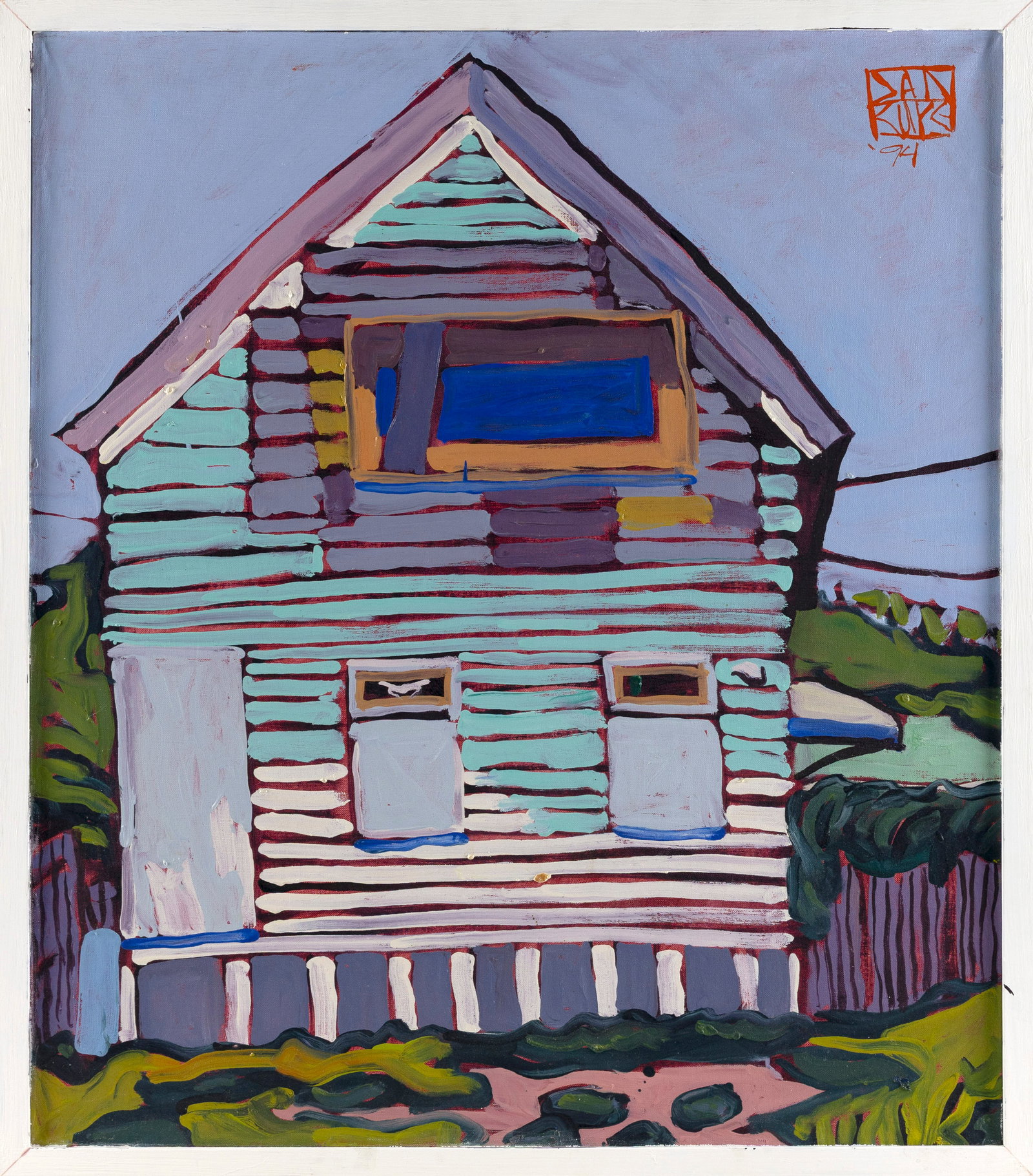 DANIEL WADE RUPE (Indiana/Illinois/Massachusetts, 1952-), The Hippie House., Oil on canvas, 30" x (1 of 2)