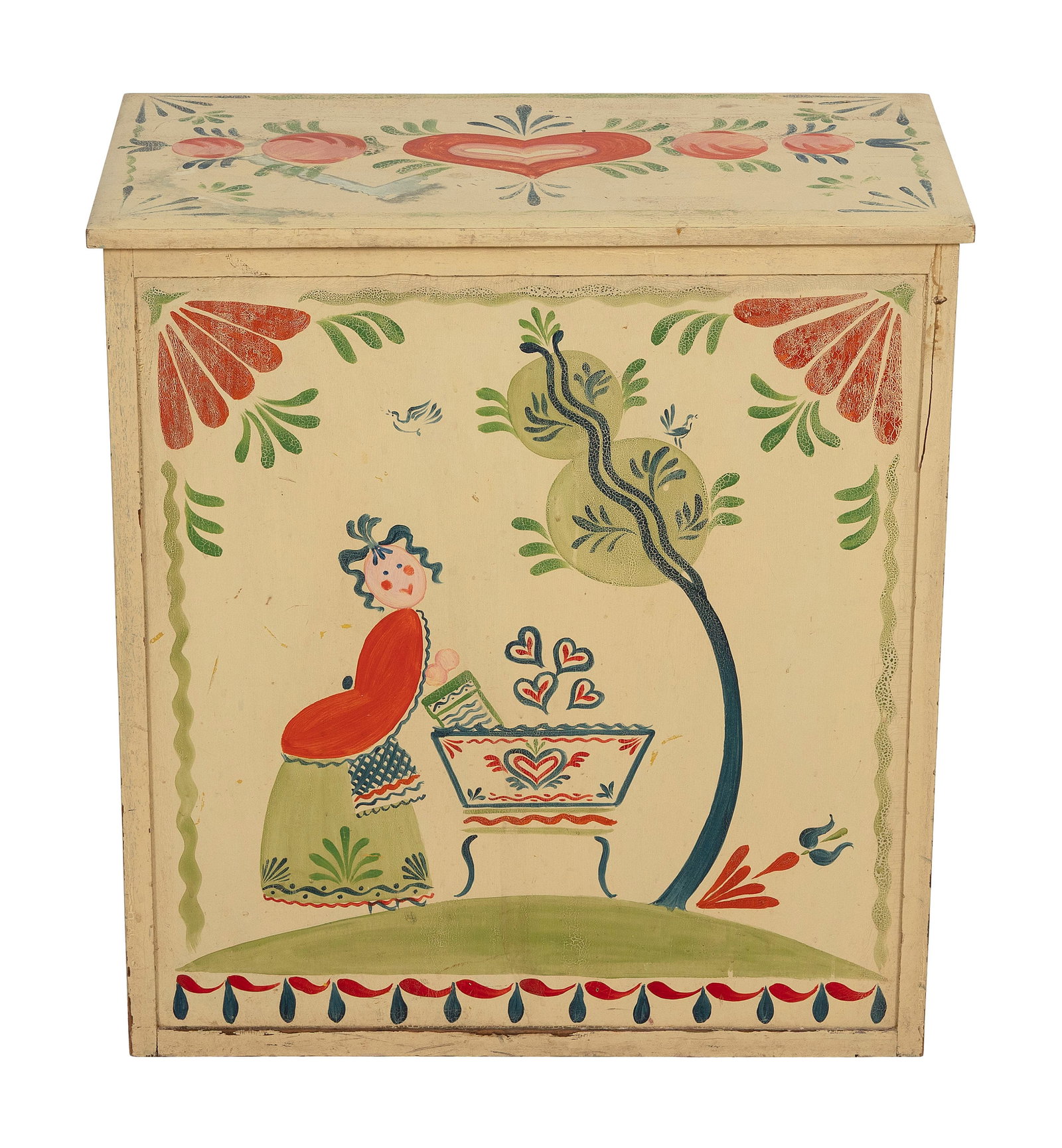 PETER HUNT (Massachusetts, 1896-1967), Wooden hamper, Height 24.5". (1 of 1)