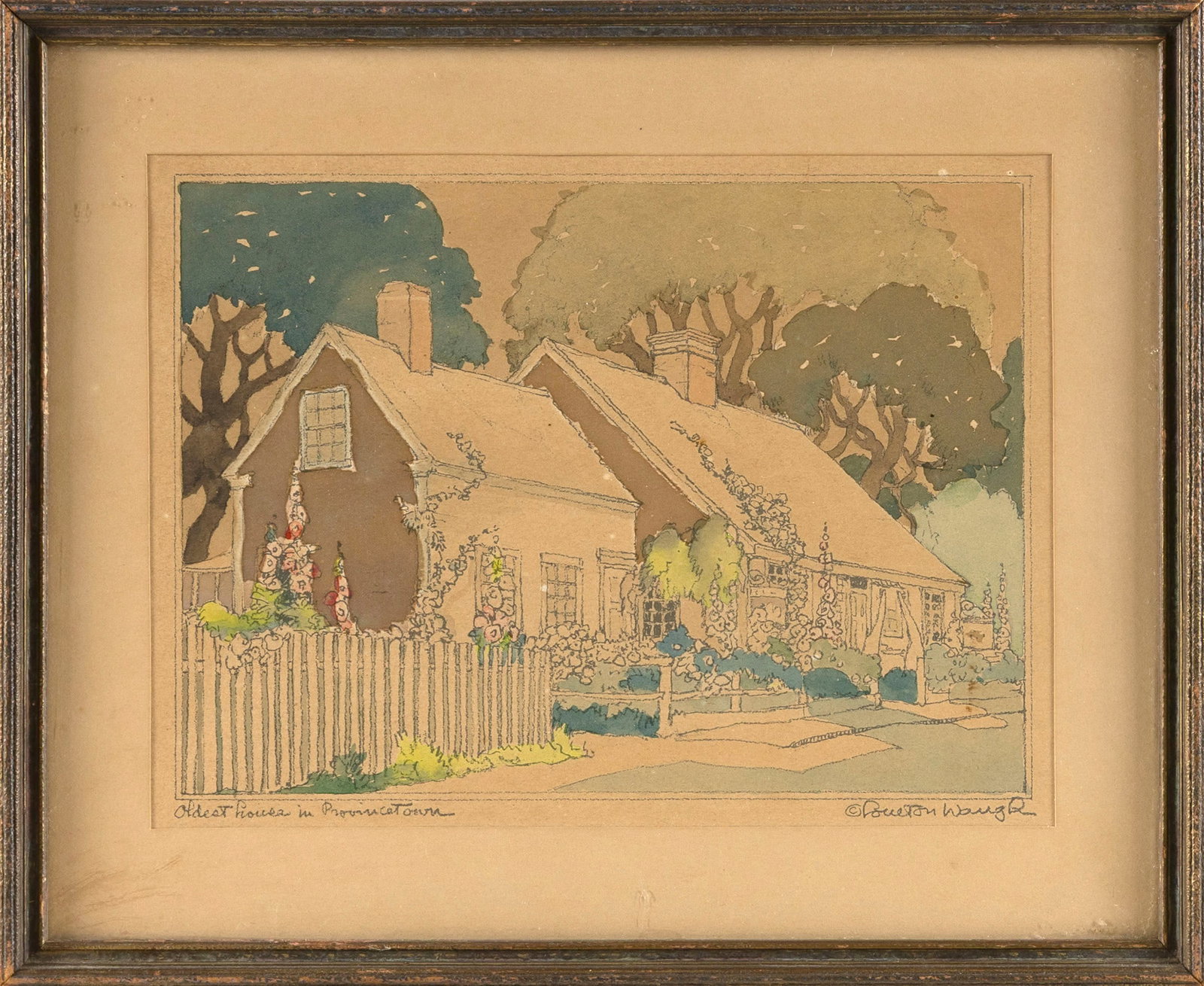 COULTON WAUGH (New York, 1896-1973), "Oldest House in Provincetown"., Lithograph on paper, 6.75" x (1 of 2)