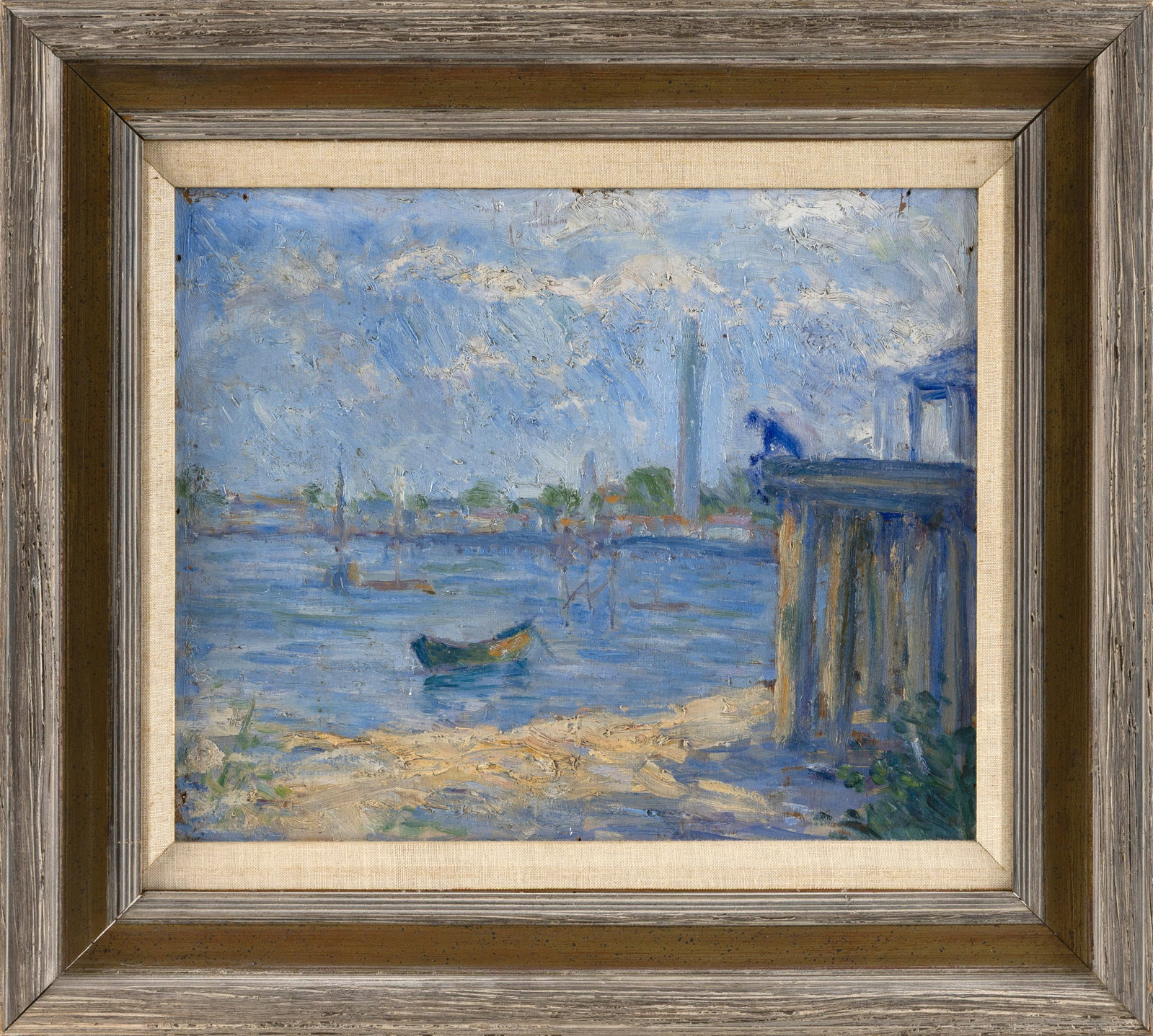 AMERICAN SCHOOL (20th Century,), Provincetown Harbor., Oil on board, 14" x 17". Framed 21" x 24". (1 of 2)