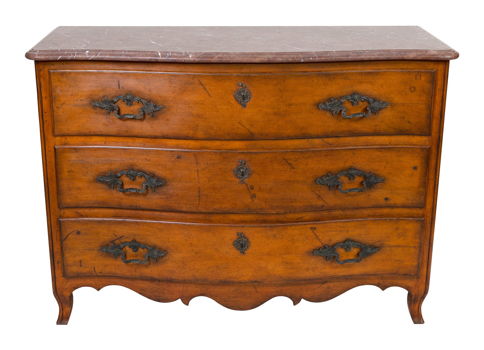 NEW RALPH LAUREN LOUIS XV-STYLE DRESSER WITH ROSE RED MARBLE TOP Contemporary (1 of 3)