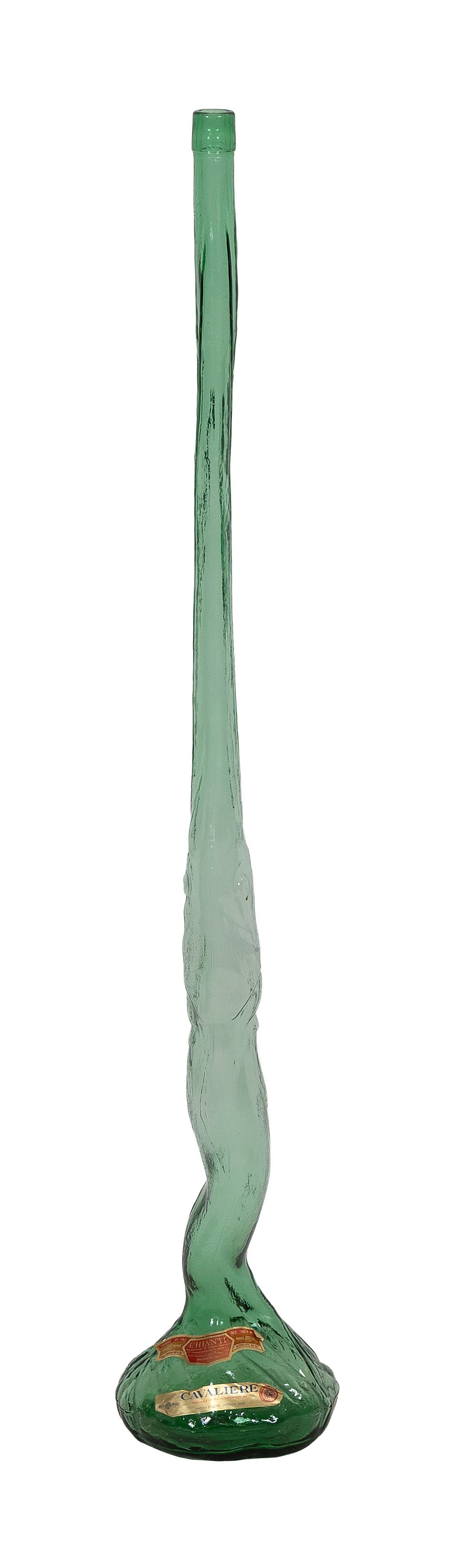GREEN GLASS FISH-FORM CHIANTI BOTTLE Italy, Circa 1960s Height 45". (1 of 1)