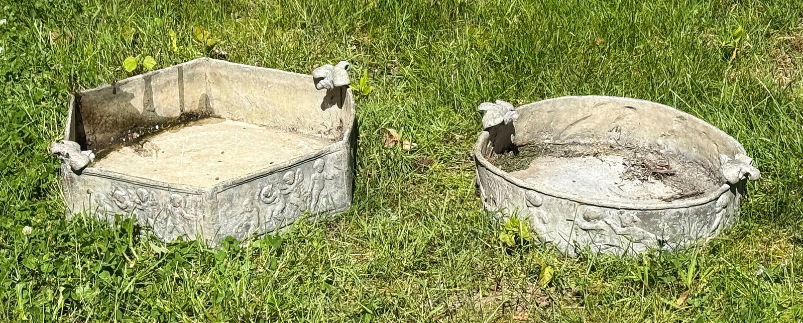 TWO ENGLISH LEAD GARDEN PLANTERS 20th Century (1 of 4)