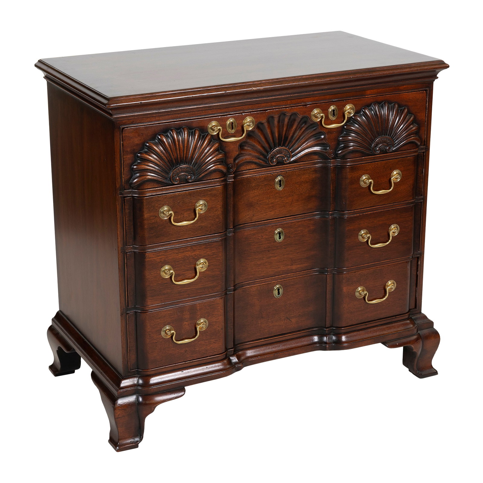 KITTINGER BLOCK-FRONT CHEST Buffalo, New York, 20th Century Height 35.5". Width 36.5". Depth 20". (1 of 1)