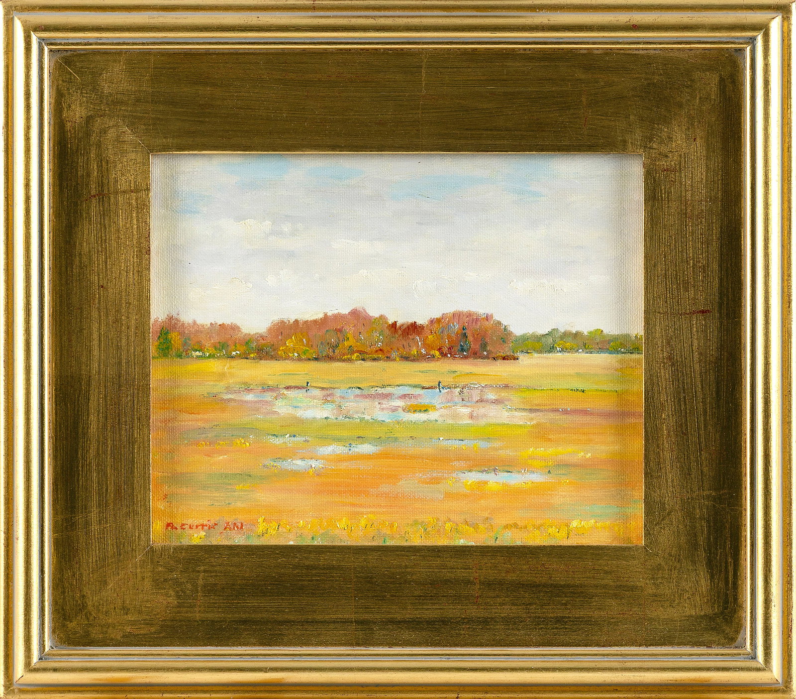 HENRY CURTIS AHL, JR. (Massachusetts/New Hampshire, 1905-1996), Marsh scene., Oil on canvas board, (1 of 2)