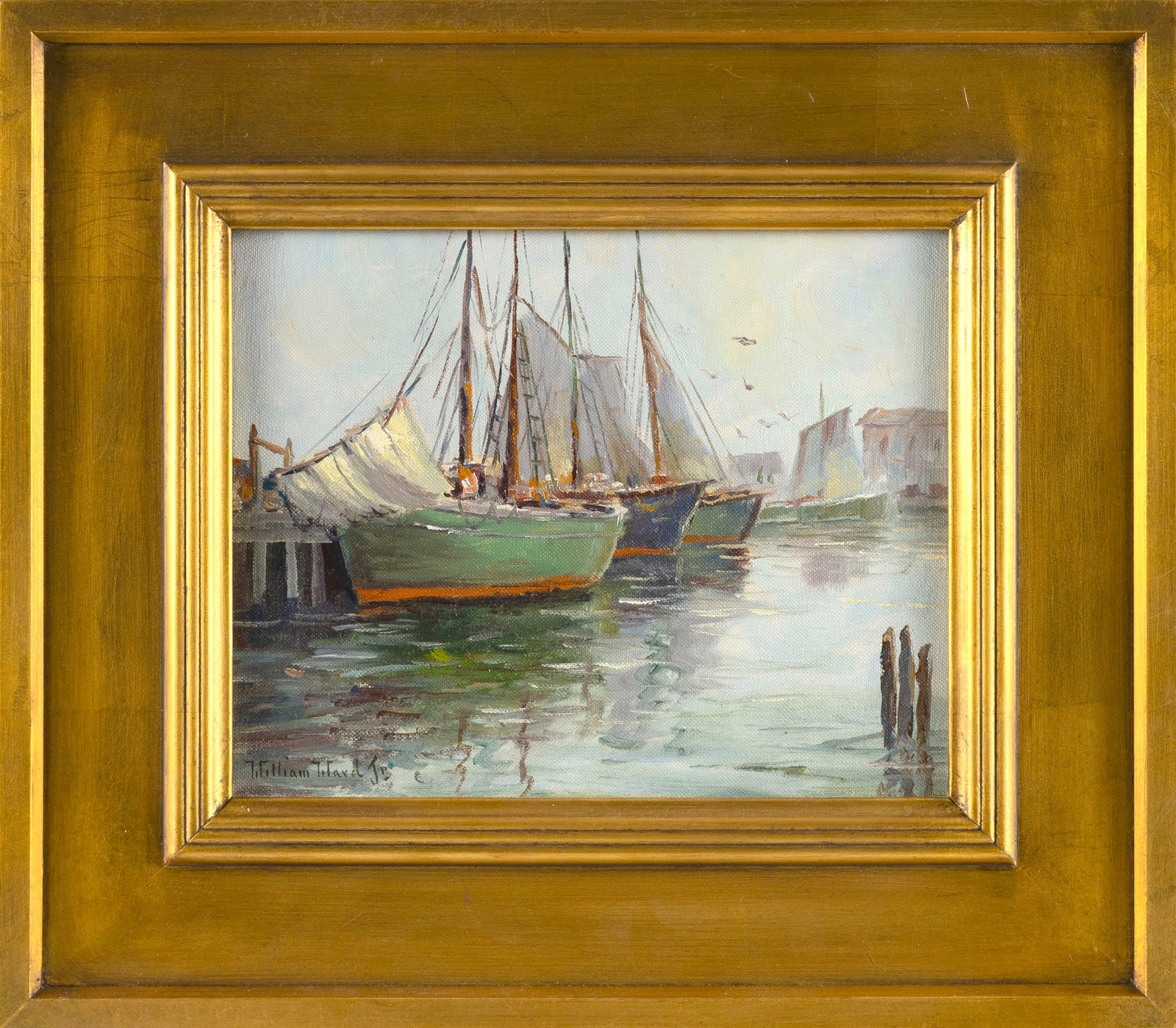 C. HJALMAR "CAPPY" AMUNDSEN (Maine/New York/Massachusetts, 1911-2001), Cape Ann harbor scene., Oil (1 of 2)