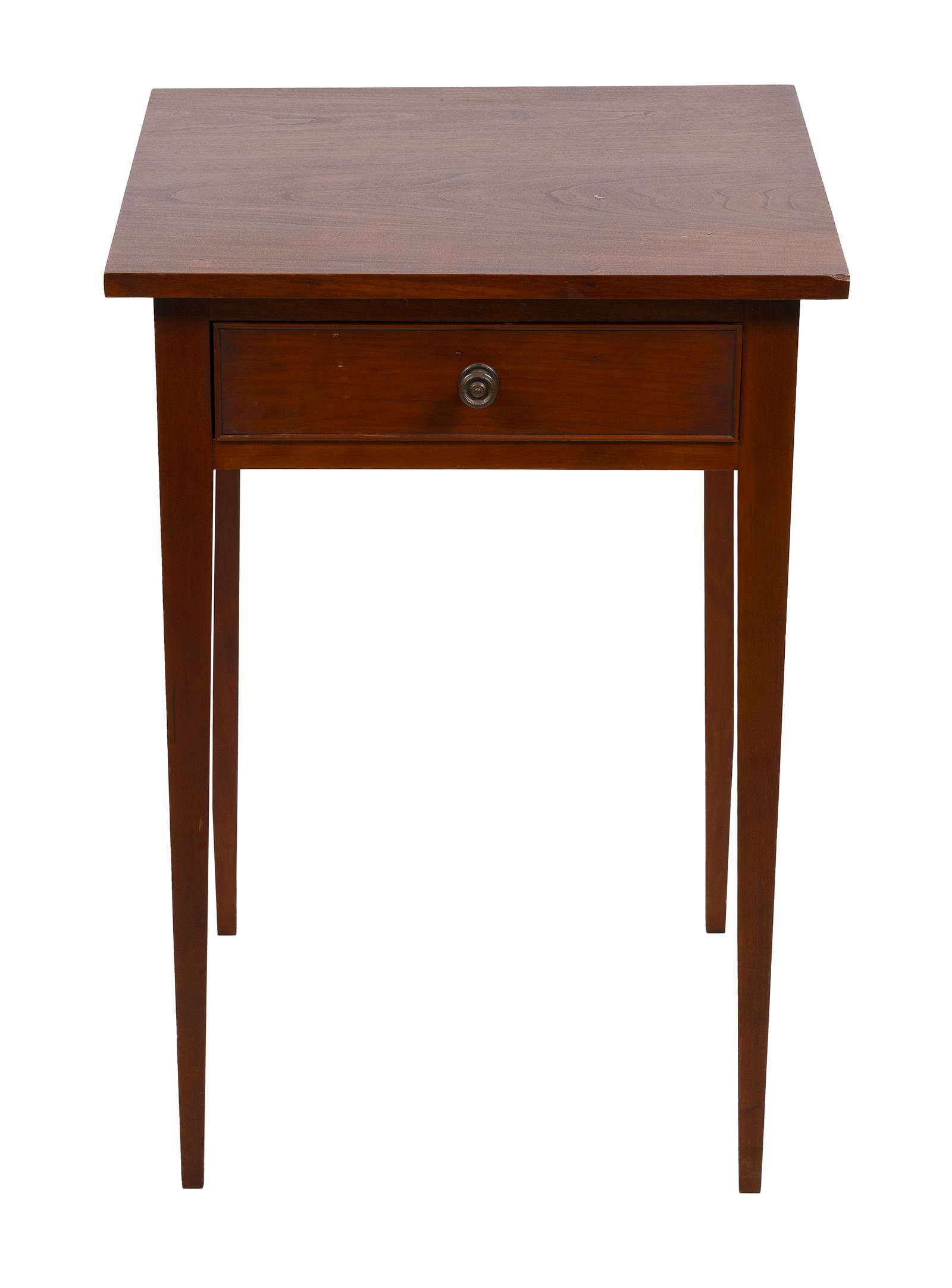 ELDRED WHEELER CHERRY SIDE TABLE Massachusetts, 20th Century Height 27.5". Width 19". Depth 17.5". (1 of 2)