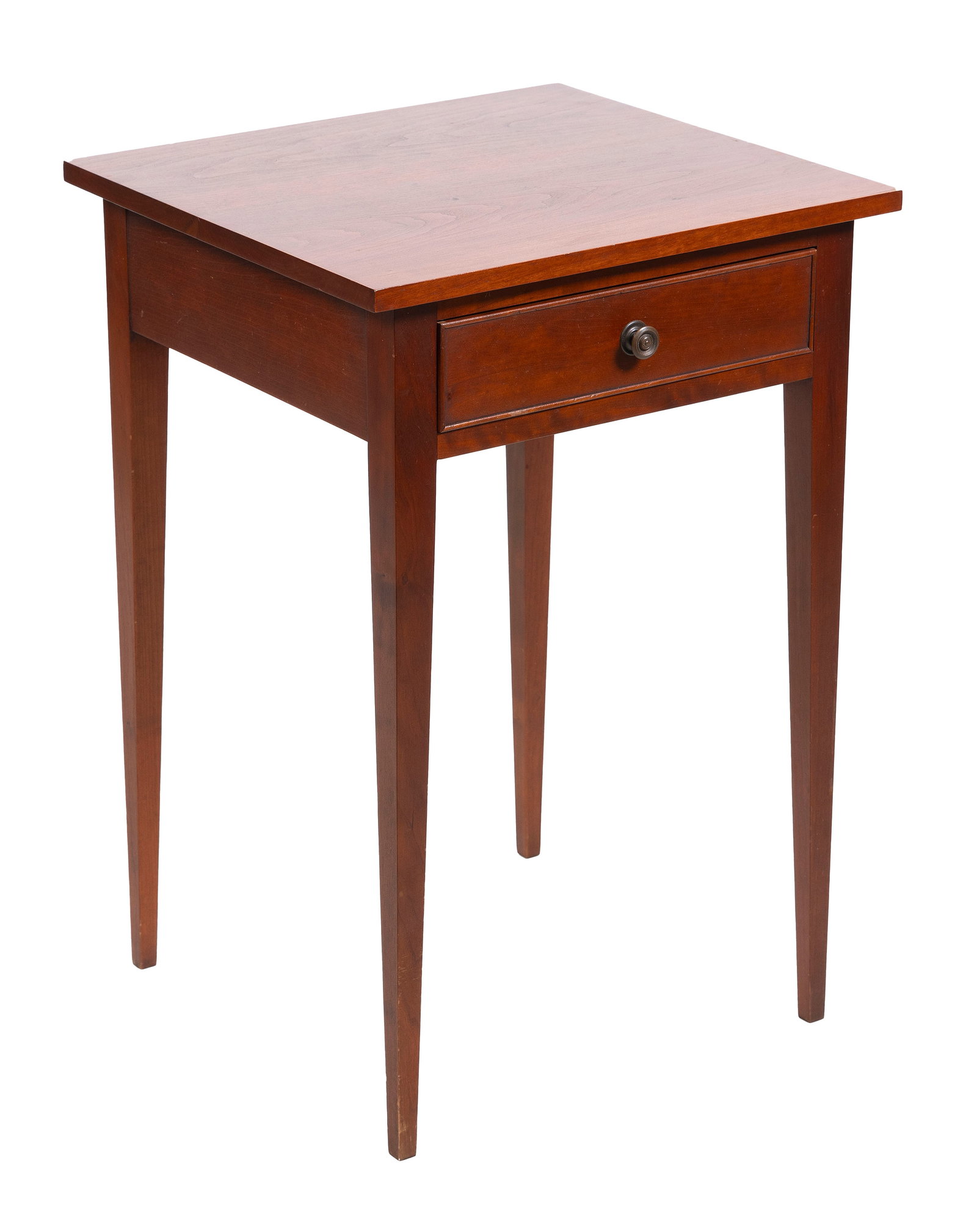 ELDRED WHEELER CHERRY SIDE TABLE Late 20th Century Height 27.5". Width 19". Depth 17.5". (1 of 2)