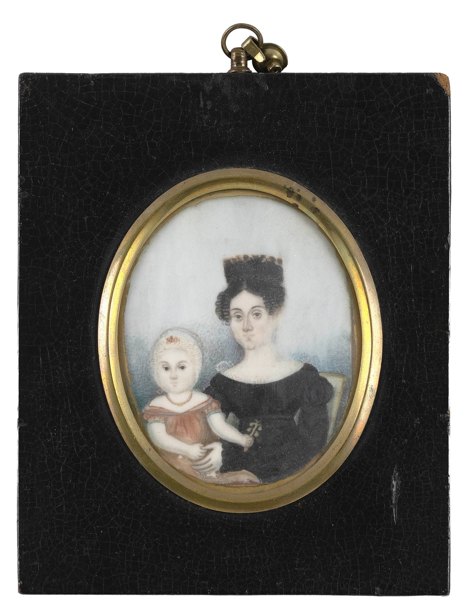 ABRAHAM PARSELL (New Jersey, 1791-1856), Portrait miniature on ivory of a mother and child, (1 of 2)