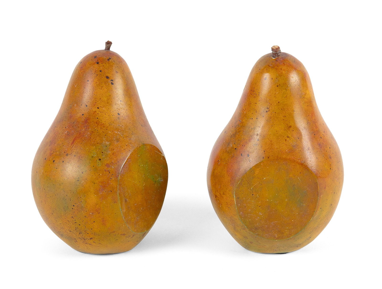 PAIR OF OVERSIZED STONE PEARS 19th Century Heights 6.5". (1 of 3)