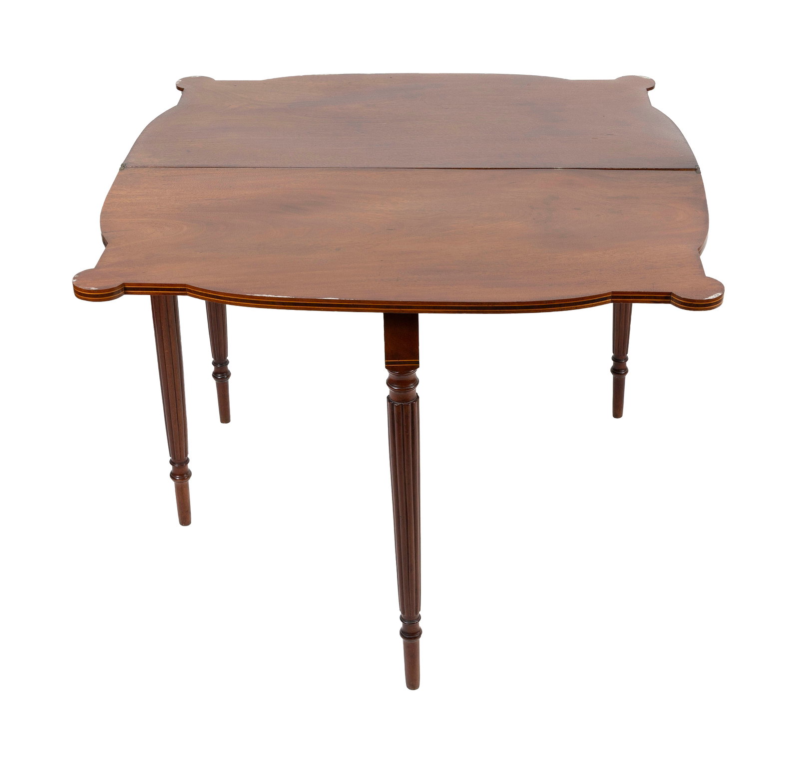 FEDERAL INLAID AND CARVED MAHOGANY CARD TABLE Massachusetts, Circa 1800 Height 29.5". Width 34". - 4