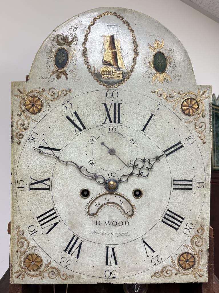 DAVID WOOD FEDERAL TALL-CASE CLOCK Newburyport, Massachusetts, Circa 1800 Height 90". Width 19". - 6
