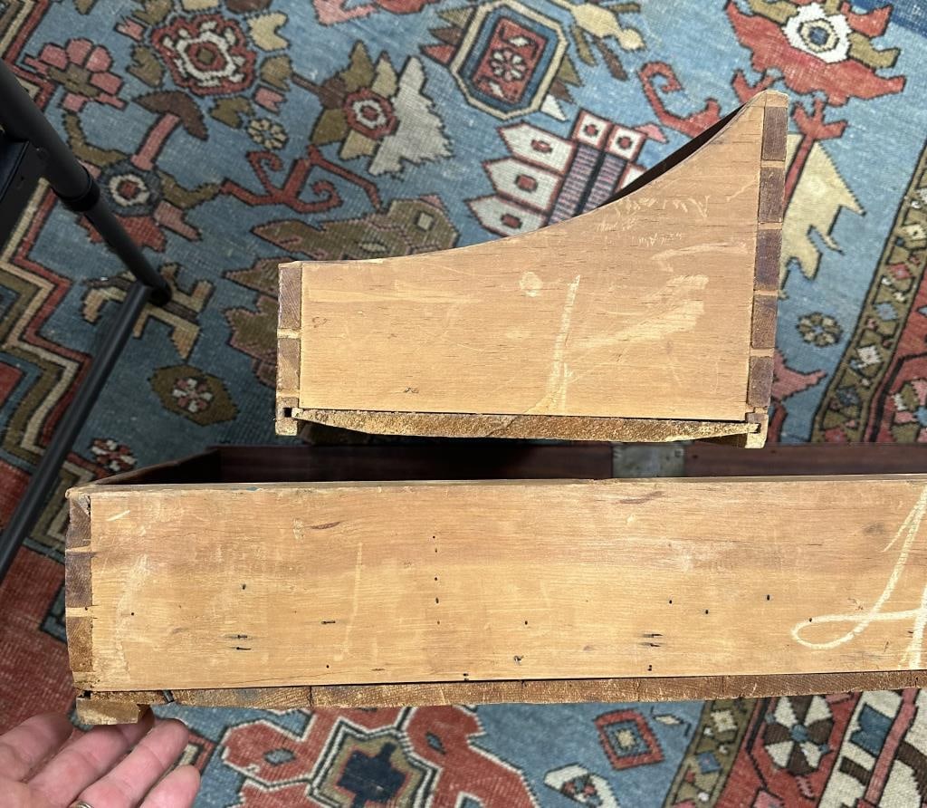 CHIPPENDALE MAHOGANY BLOCK-FRONT BONNET-TOP CHEST-ON-CHEST Boston or North Shore, Massachusetts, - 12