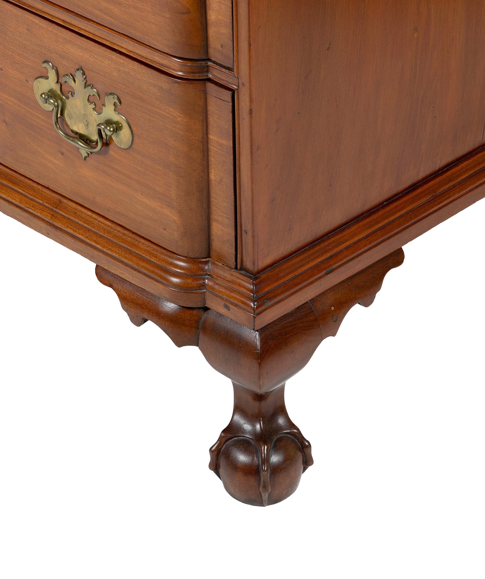 CHIPPENDALE MAHOGANY BLOCK-FRONT BONNET-TOP CHEST-ON-CHEST Boston or North Shore, Massachusetts, - 5