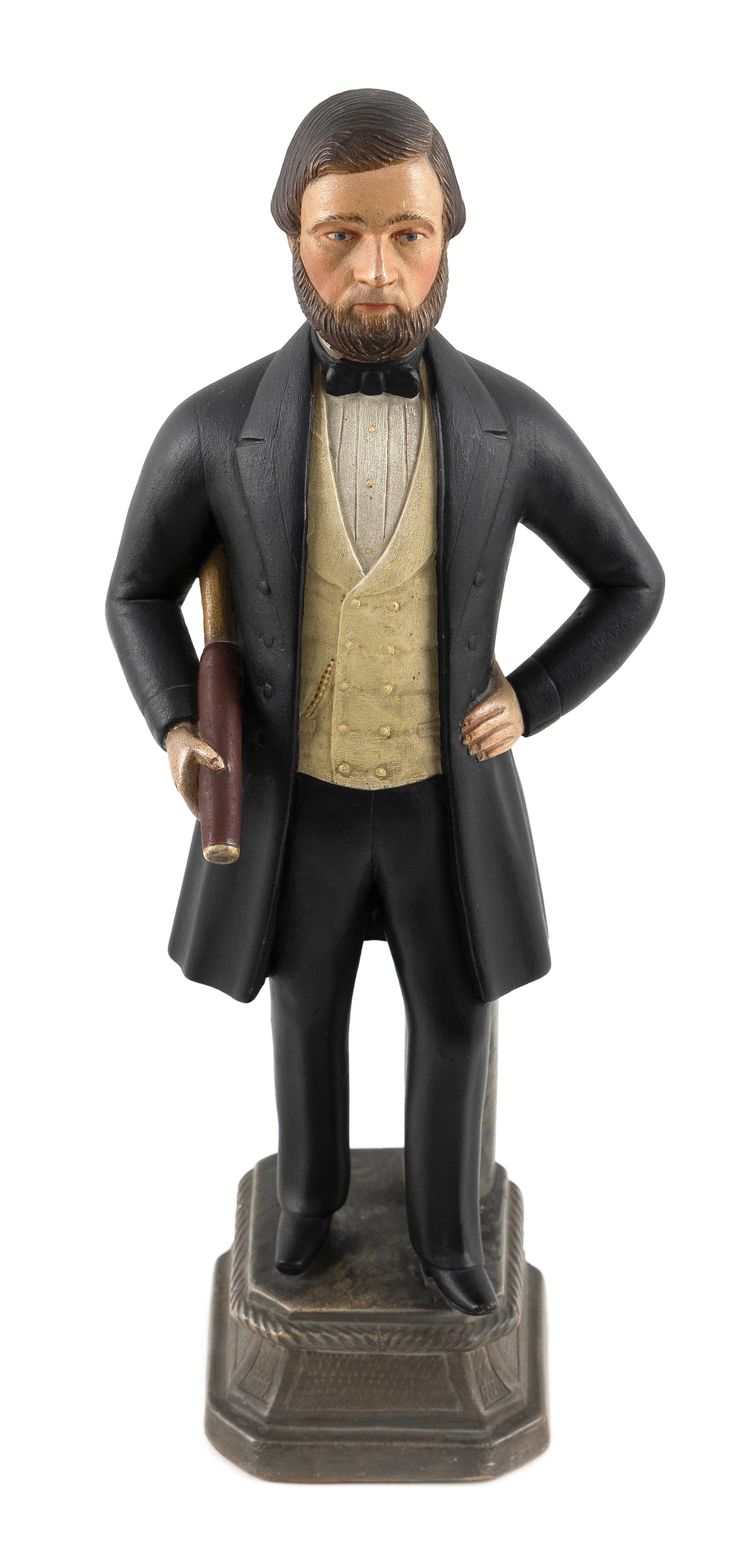 IMPORTANT CARVED AND PAINTED STONE FIGURE OF SHIP CAPTAIN J.H. DAWES Probably Malta, Circa 1858 (1 of 7)