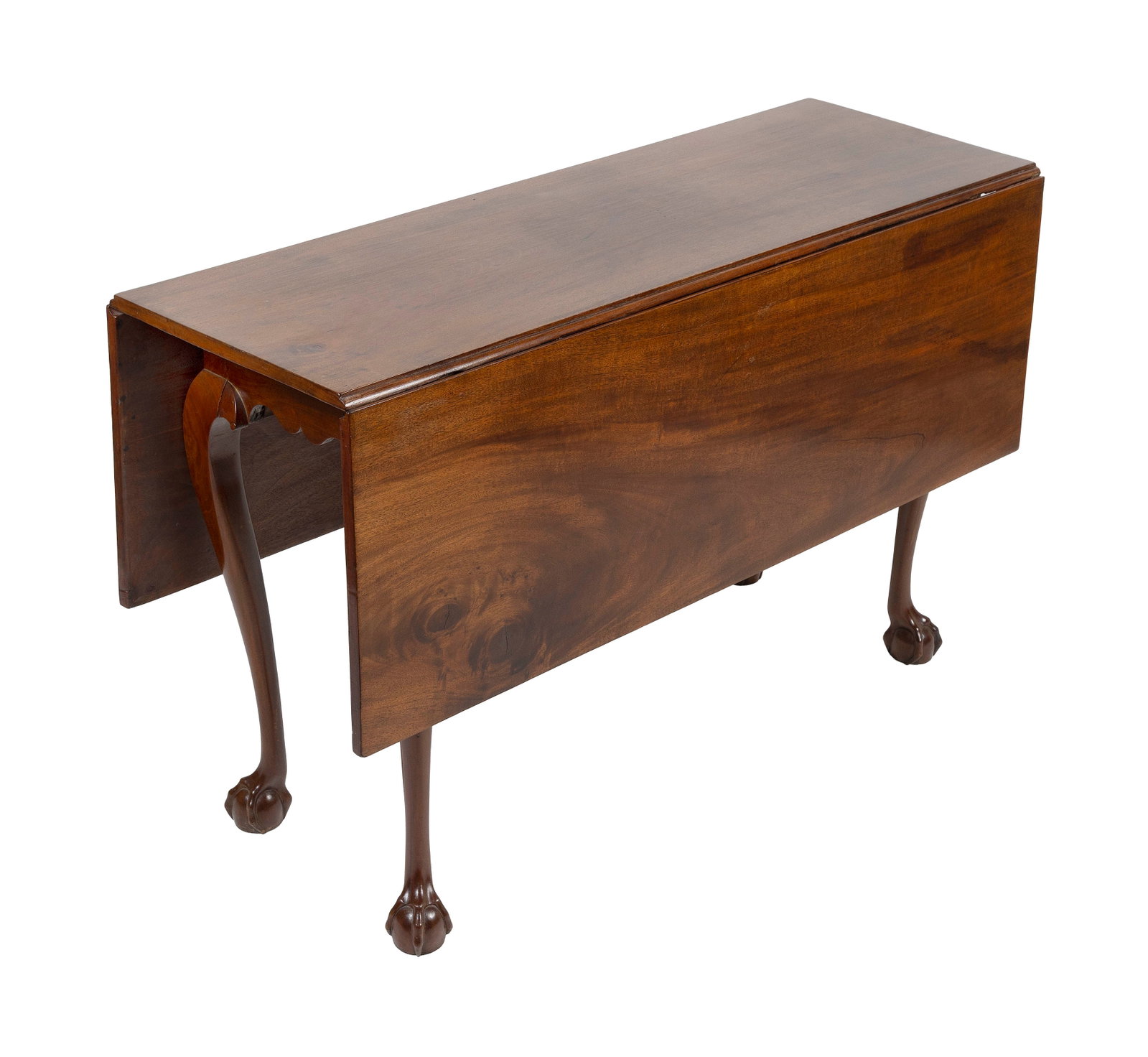CHIPPENDALE MAHOGANY DROP-LEAF TABLE Massachusetts, Circa 1770 Height 29.5". Length 48". (1 of 5)