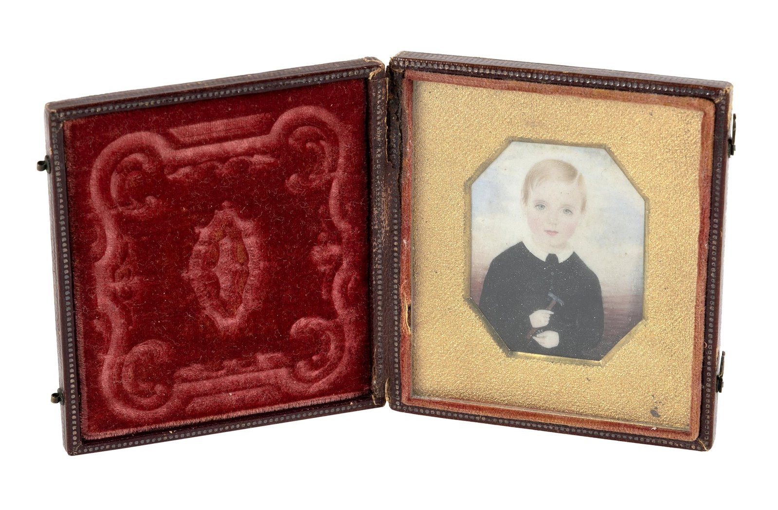 MRS. MOSES B. (CLARISSA PETERS) RUSSELL (Massachusetts/New Hampshire, 1809-1854), Portrait miniature (1 of 3)