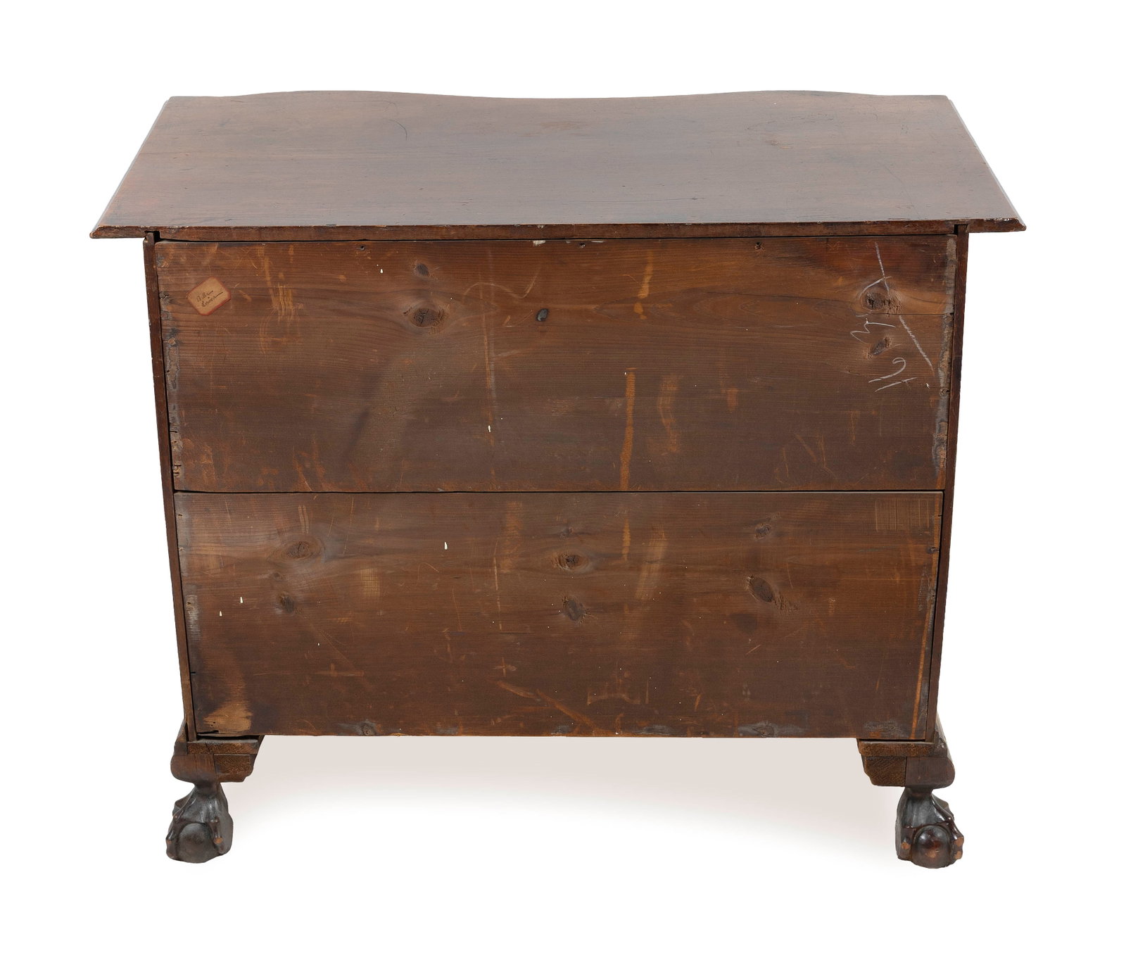 CHIPPENDALE MAHOGANY REVERSE-SERPENTINE CHEST OF DRAWERS Massachusetts, Circa 1780 Height 32.5". - 4