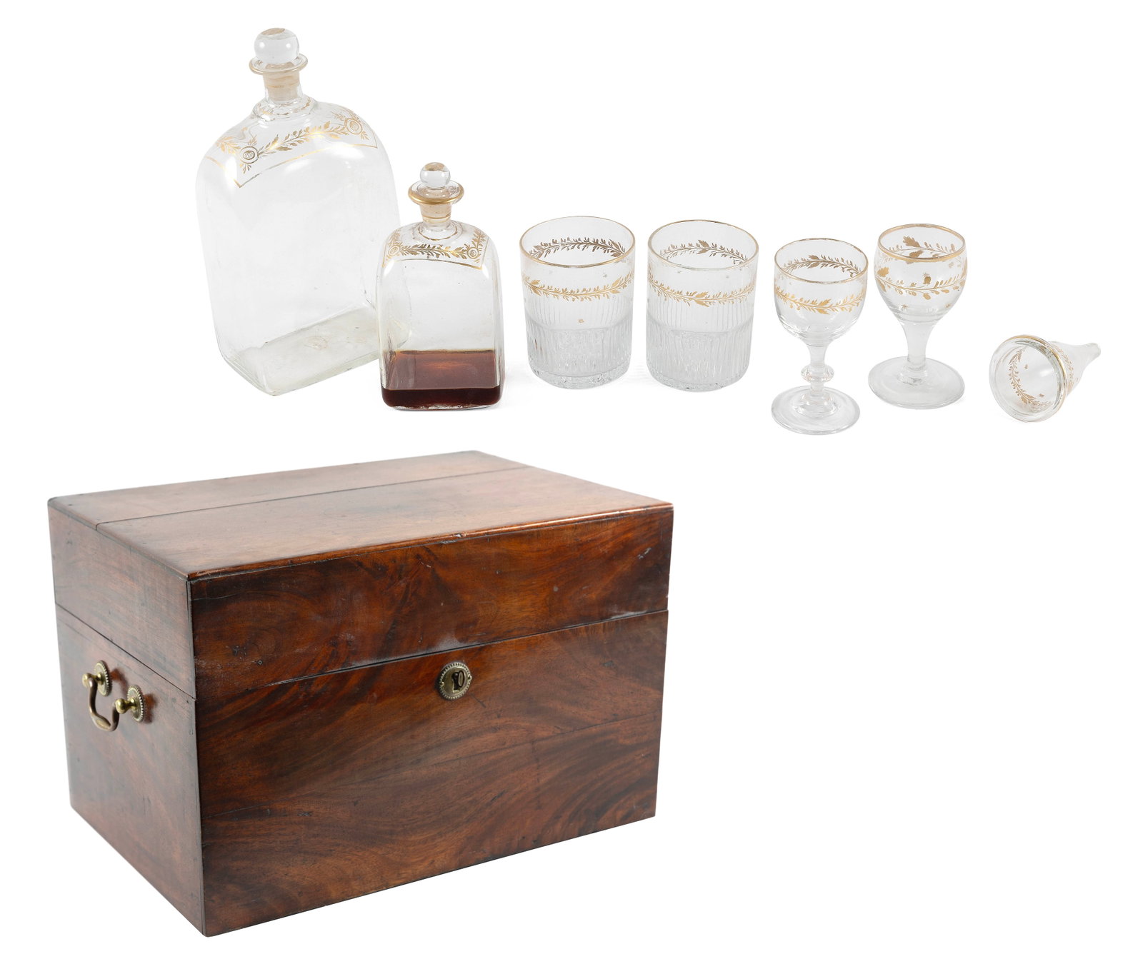 CONTINENTAL DECANTER CHEST, POSSIBLY A SEA CAPTAIN'S 19th Century Height 11". Width 17". Depth (1 of 5)