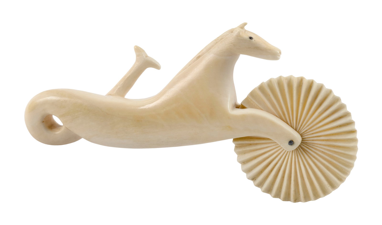 SCRIMSHAW HIPPOCAMPUS PIE CRIMPER 19th Century Length 5.5". (1 of 1)