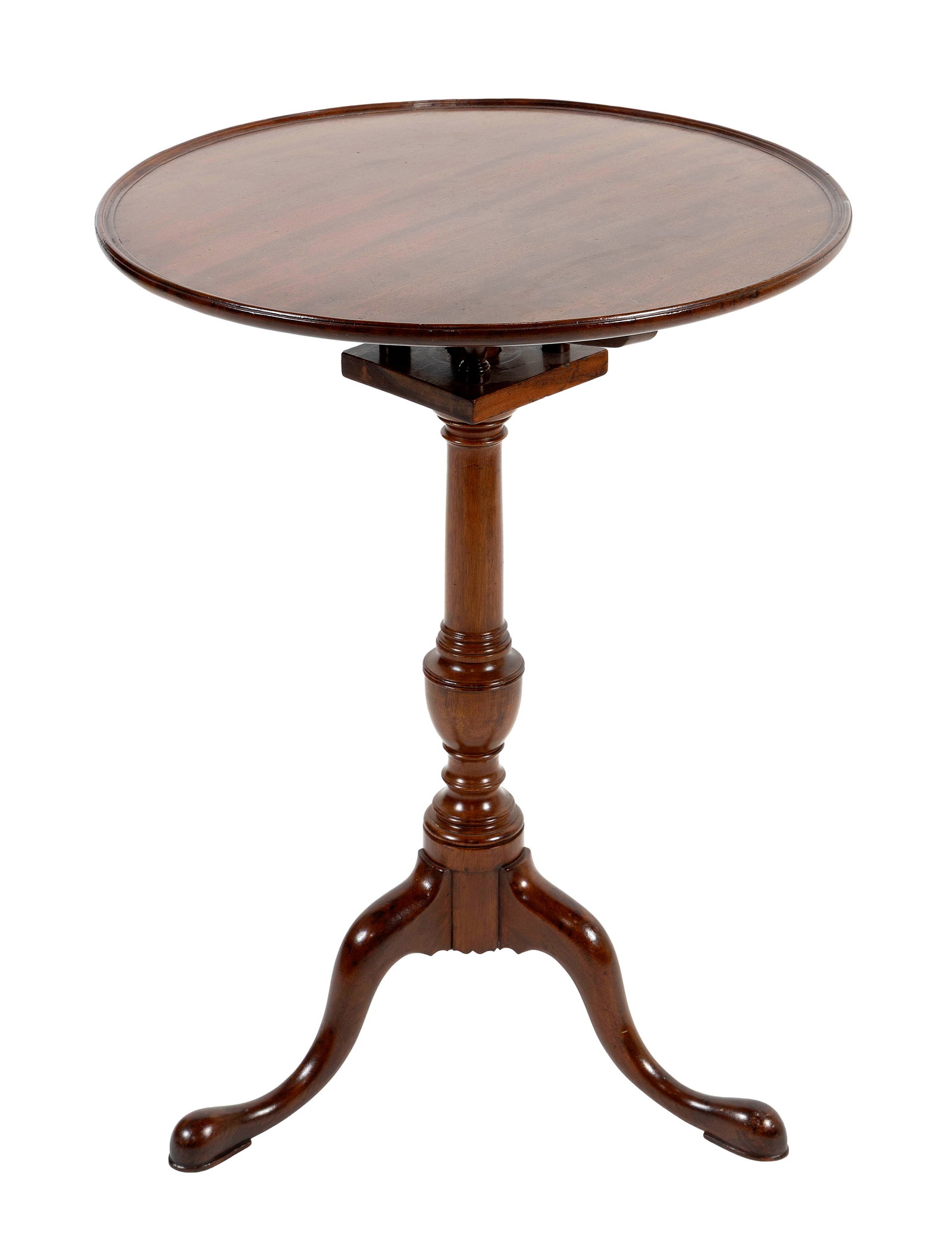 CHIPPENDALE CHERRY TILT-TOP TABLE Connecticut, Circa 1770 Height 29.5". Top 21.75" x 21.25" with (1 of 3)