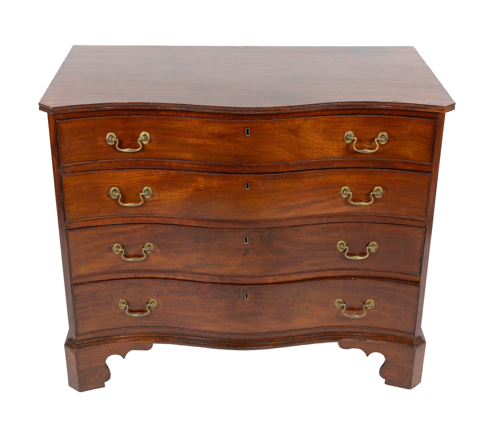 CHIPPENDALE MAHOGANY SERPENTINE-FRONT CHEST OF DRAWERS ATTRIBUTED TO FELIX HUNTINGTON Norwich, (1 of 6)