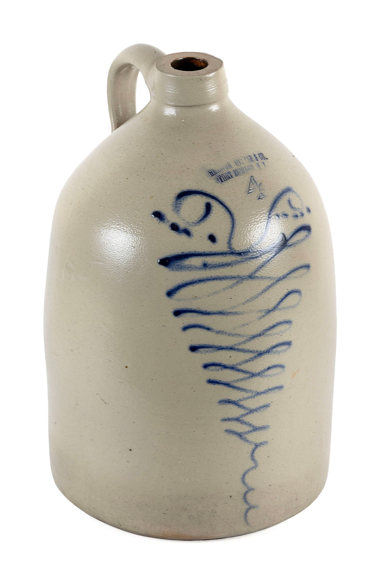 HAXSTUN, OTTMAN & CO. FOUR-GALLON STONEWARE JUG Fort Edward, New York, Circa 1870 Height 16.5". (1 of 4)
