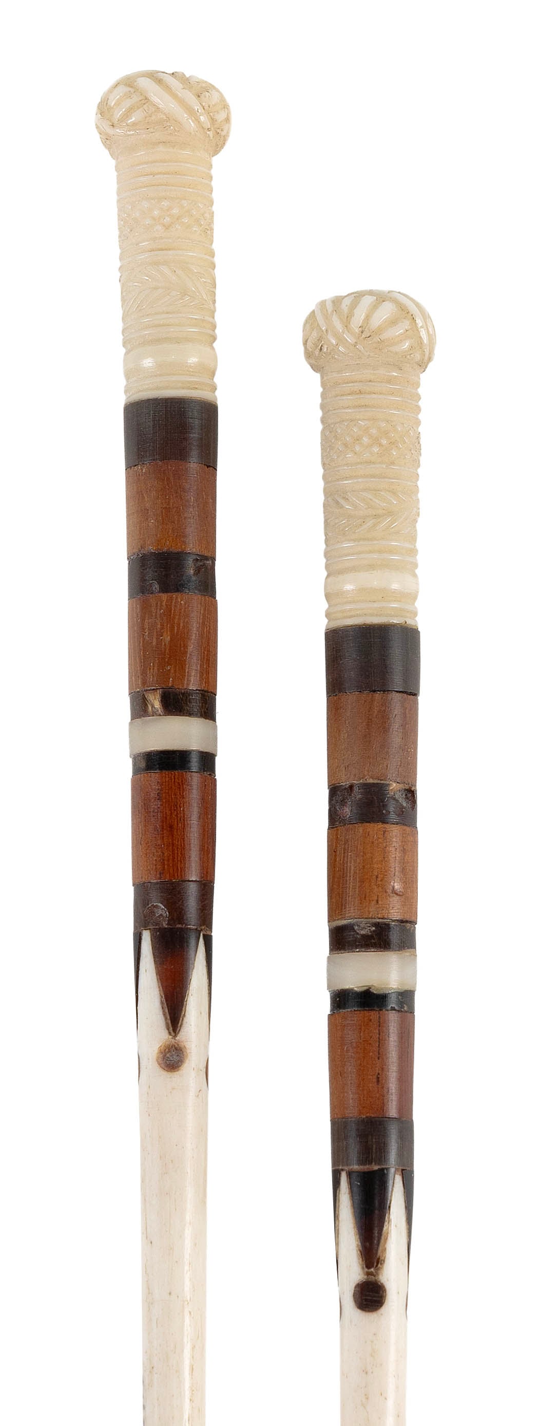 FINE PAIR OF SAILOR-MADE KNITTING NEEDLES America, 19th Century Lengths 14.25". (1 of 1)