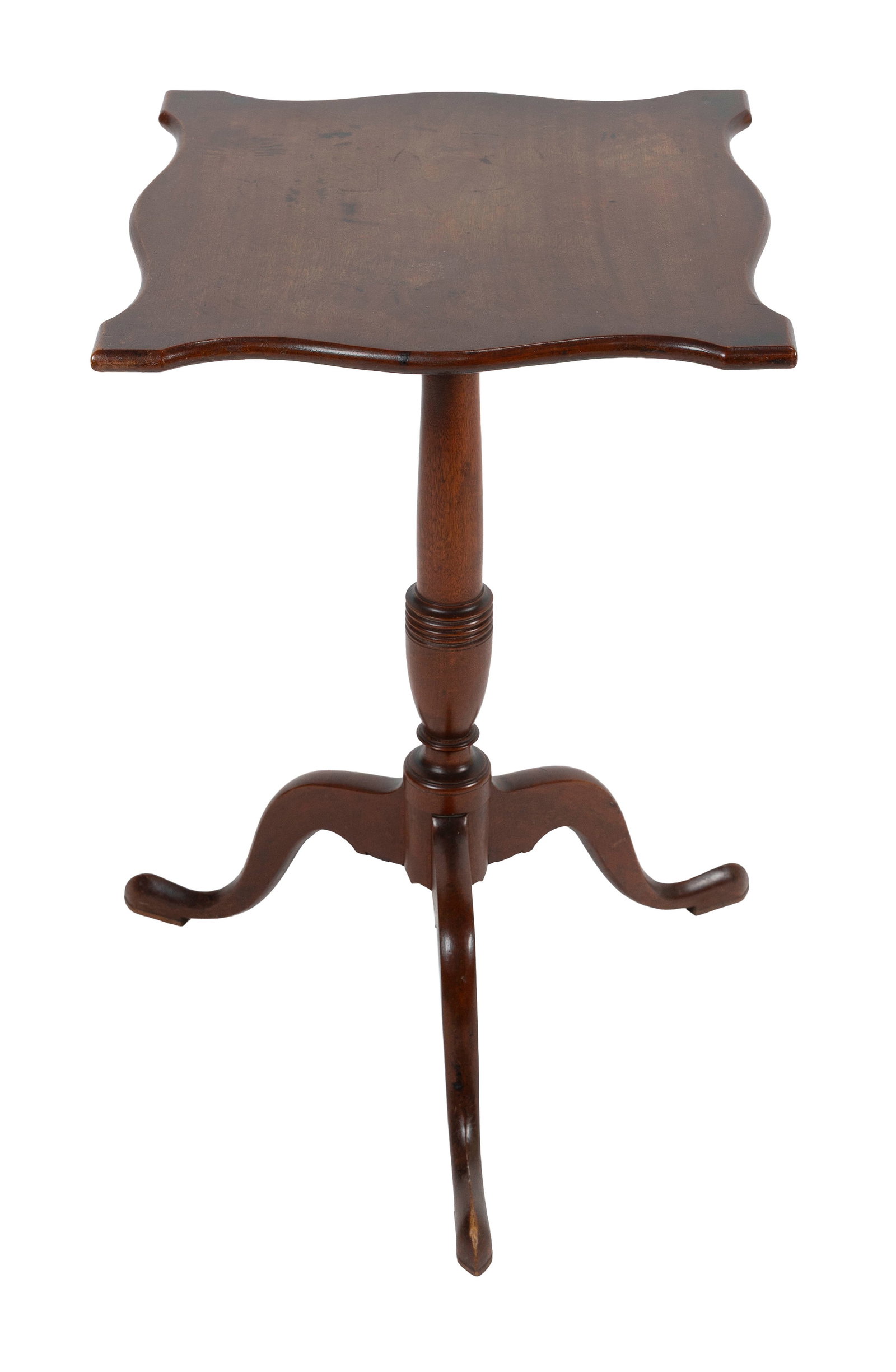 CHIPPENDALE BIRCH CANDLESTAND New England, probably New Hampshire, Circa 1780 Height 26.25". Top 17" (1 of 4)