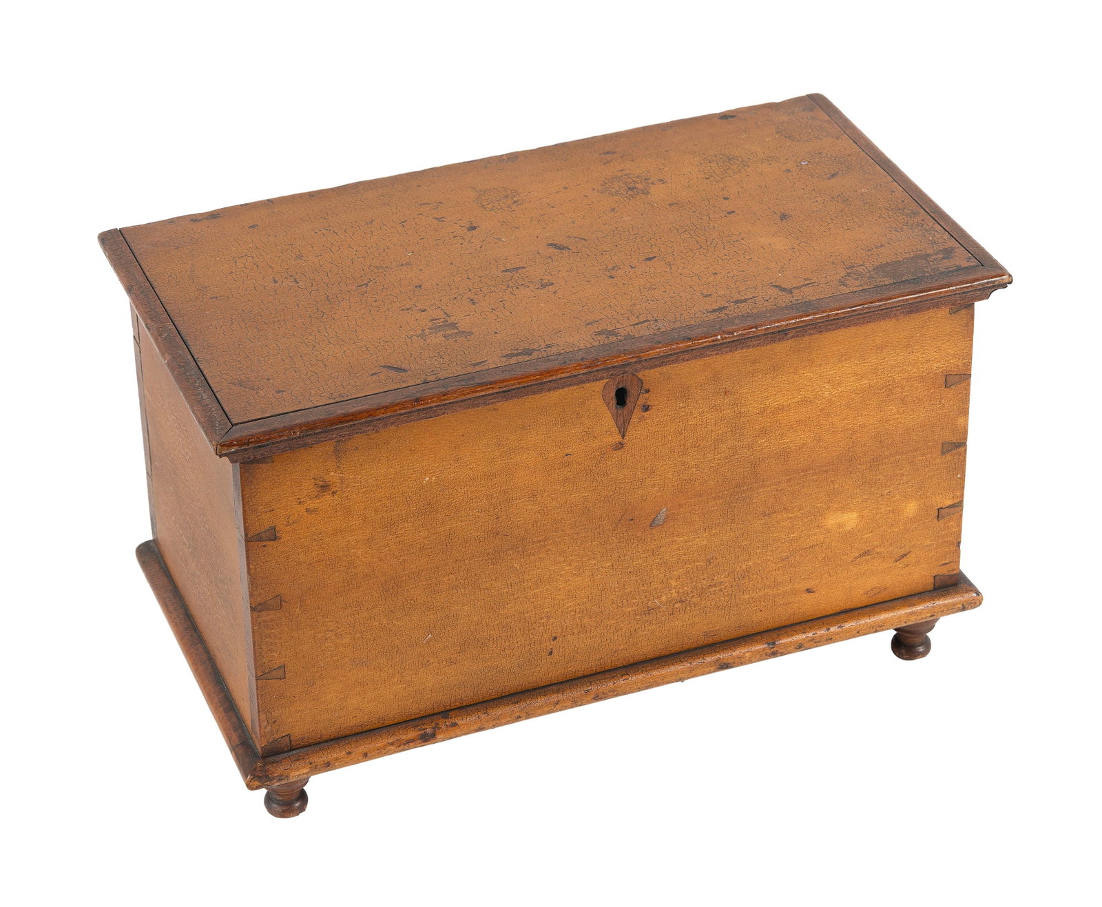 MINIATURE BLANKET CHEST 19th Century Height 8". Width 13.75". Depth 7". (1 of 6)