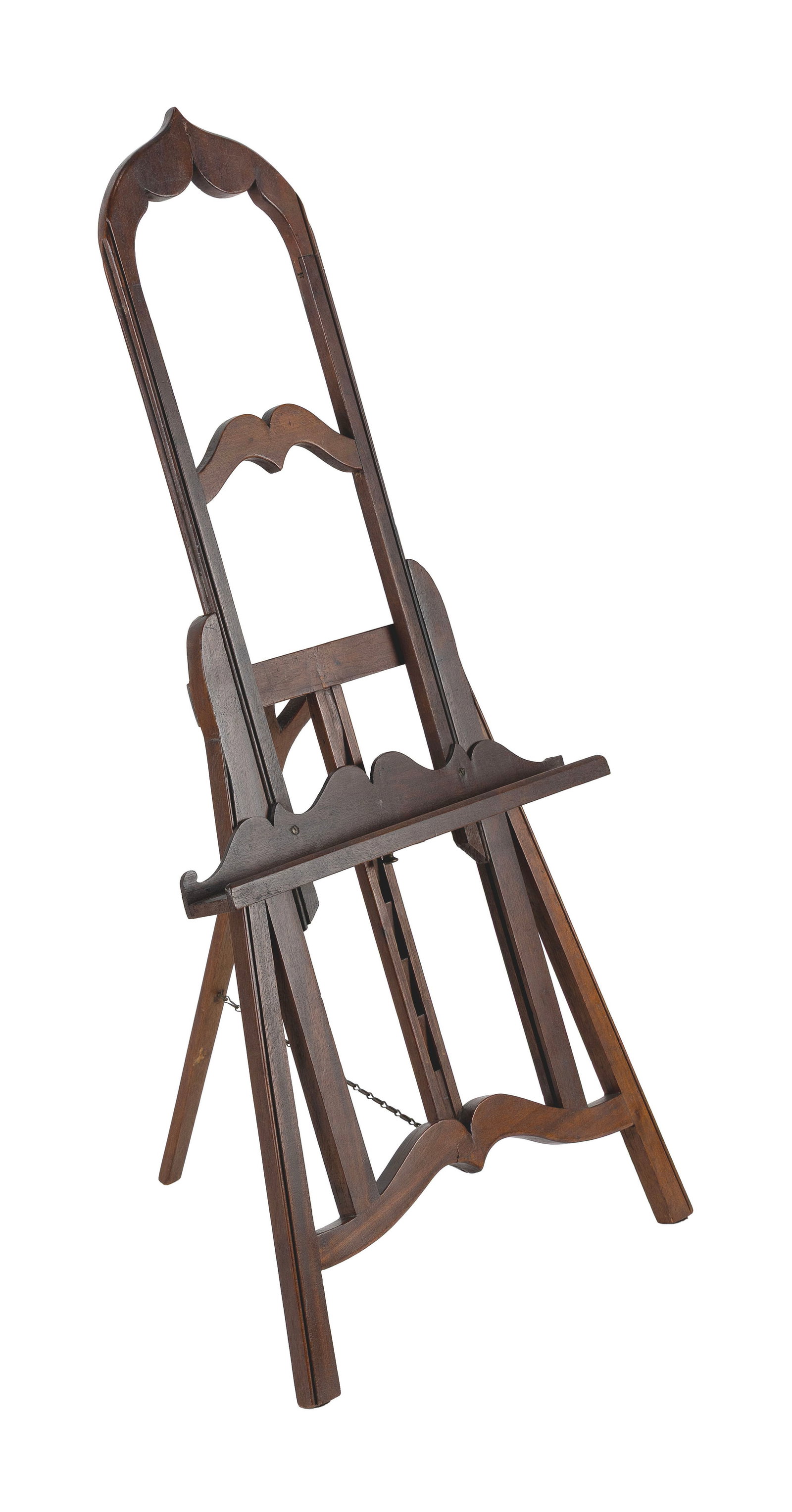 UNUSUAL CARVED WALNUT TABLE EASEL America, Mid-19th Century Maximum height 31". (1 of 2)