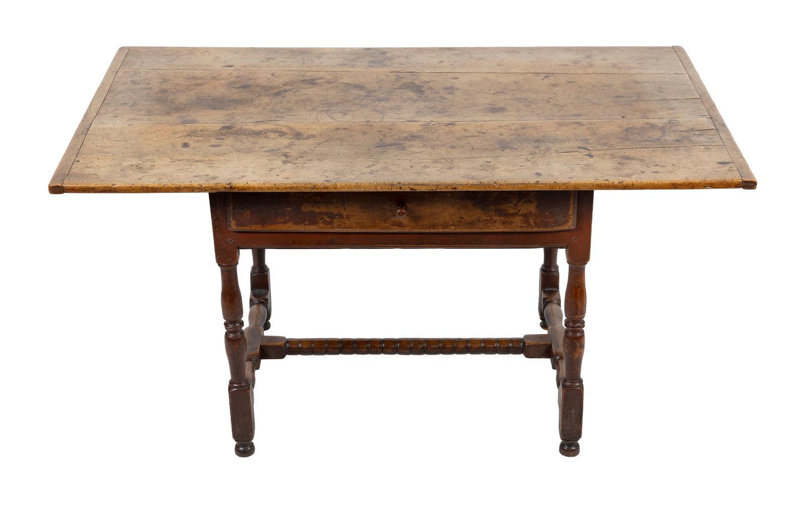 FINE WILLIAM AND MARY TAVERN TABLE New England, Circa 1710 Height 26". Top 50" x 29.75". (1 of 6)