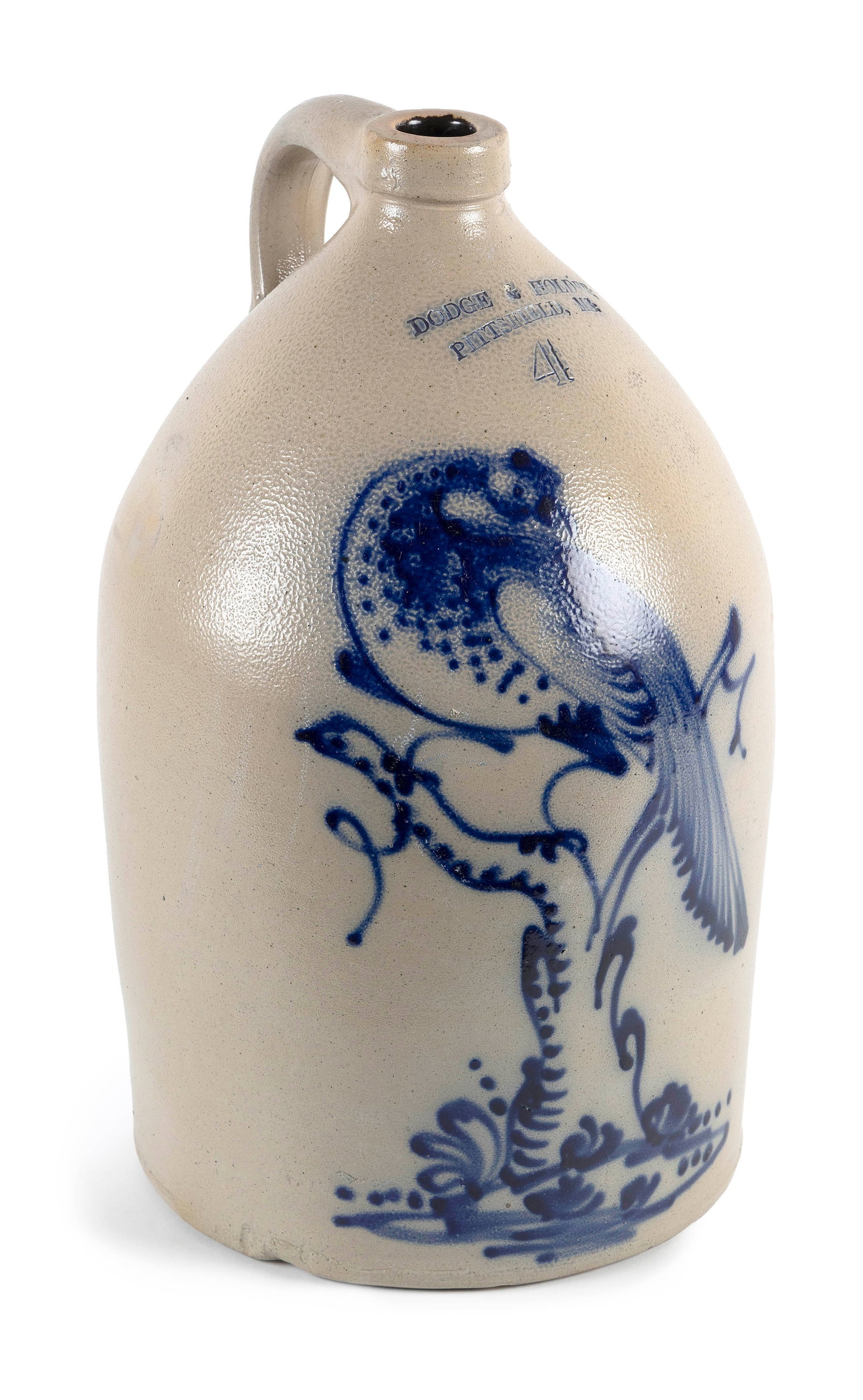 DODGE & HOLDER FOUR-GALLON STONEWARE JUG Pittsfield, Massachusetts, Circa 1840 Height 17.5". (1 of 4)