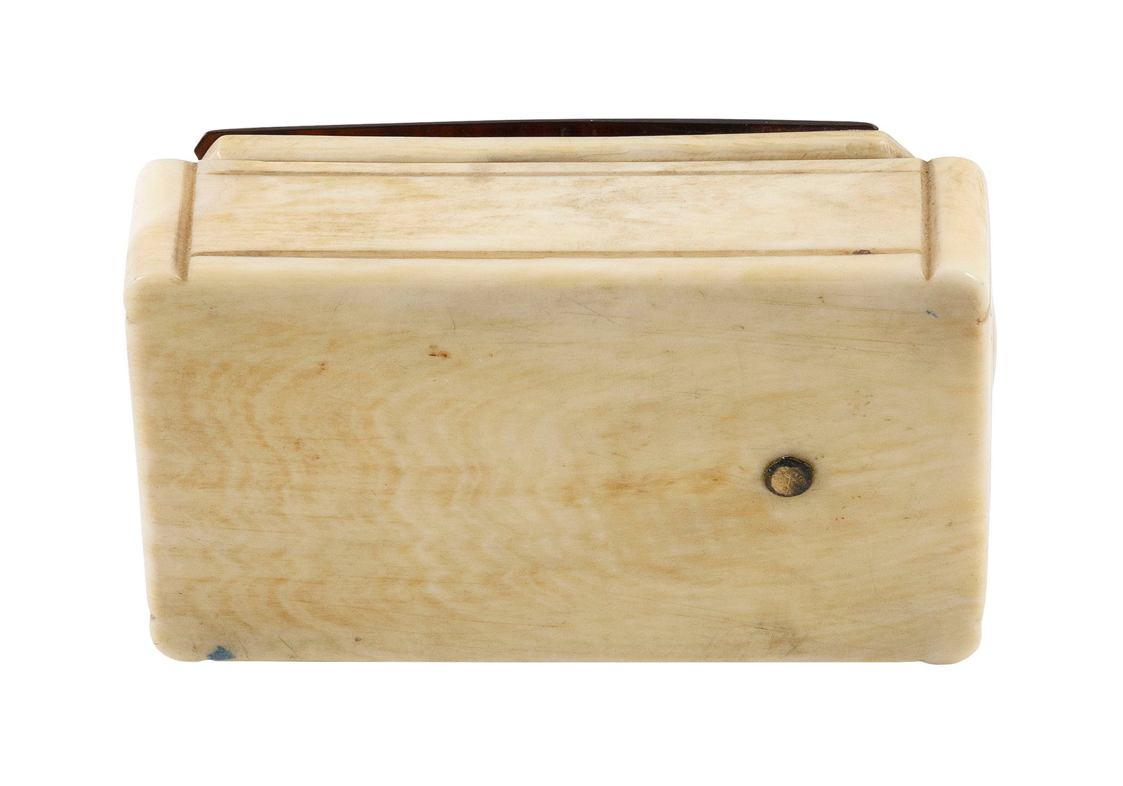 SAILOR-MADE IVORY AND SHELL PUZZLE BOX America, 19th Century Height 1". Length 3". Width 1.75". - 3