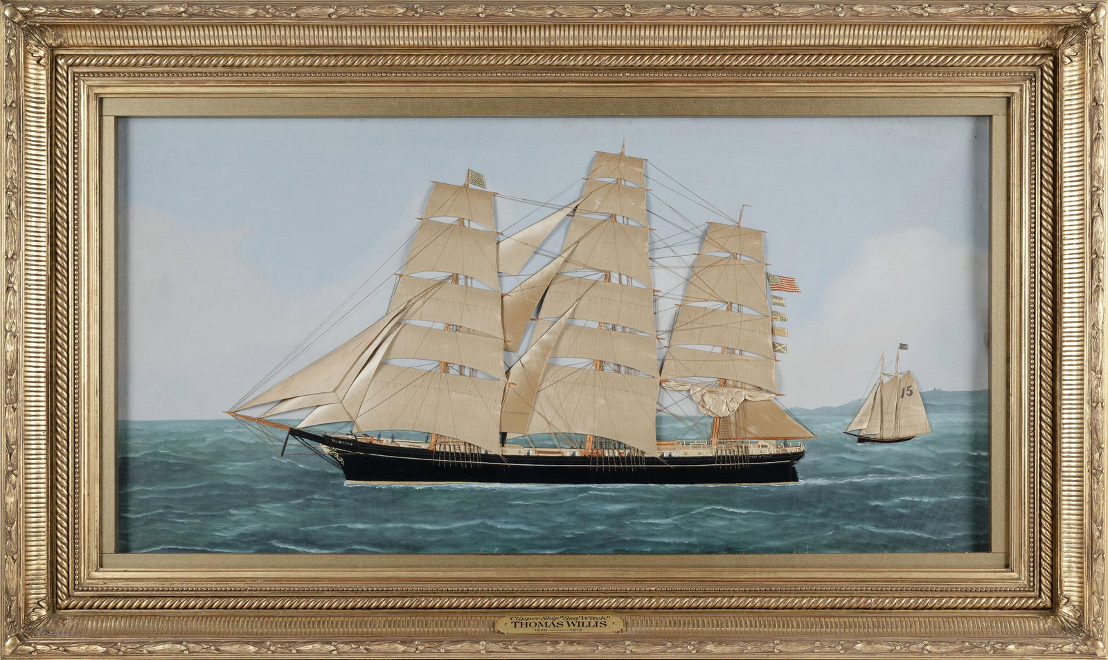 THOMAS (T.W.) WILLIS (New York/Denmark, 1850-1925), Portrait of the clipper ship Sea Witch., Oil on (1 of 3)