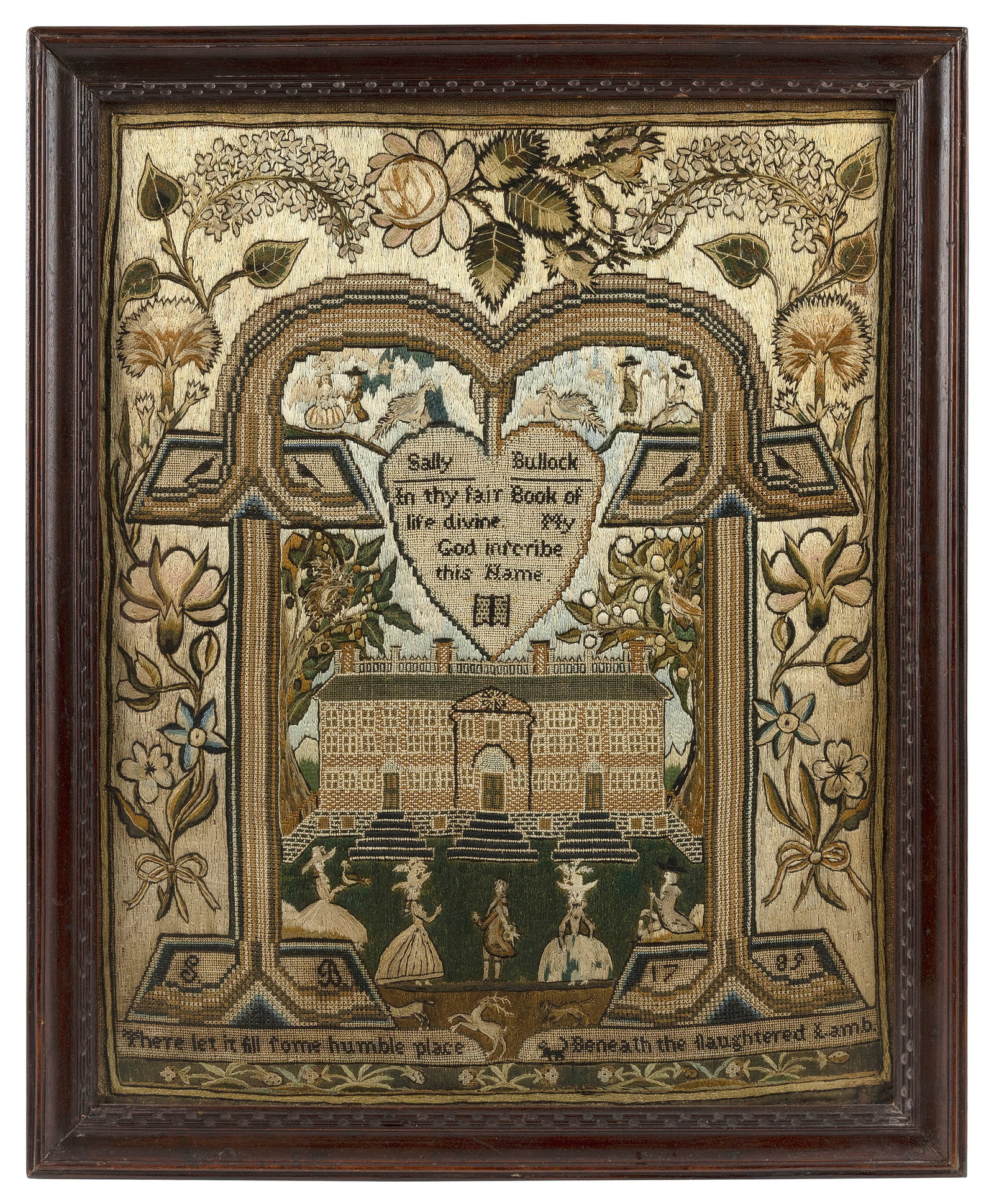 IMPORTANT NEEDLEWORK SAMPLER WROUGHT BY SALLY BULLOCK Providence, Rhode Island, Dated 1789 16.25" x (1 of 1)