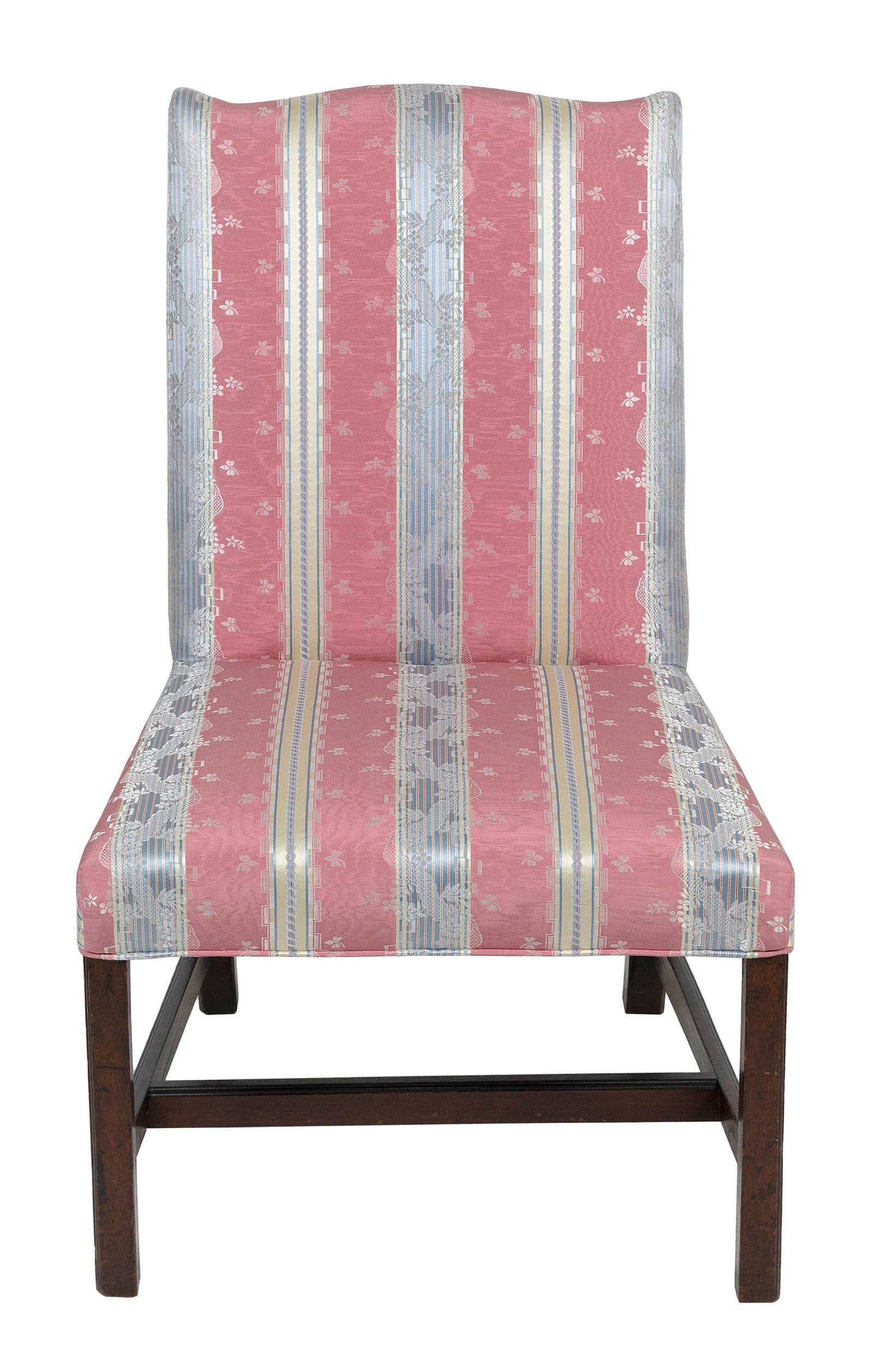 CHIPPENDALE UPHOLSTERED MAHOGANY BACK STOOL Possibly Rhode Island, Circa 1780 Back height 36.25". (1 of 3)