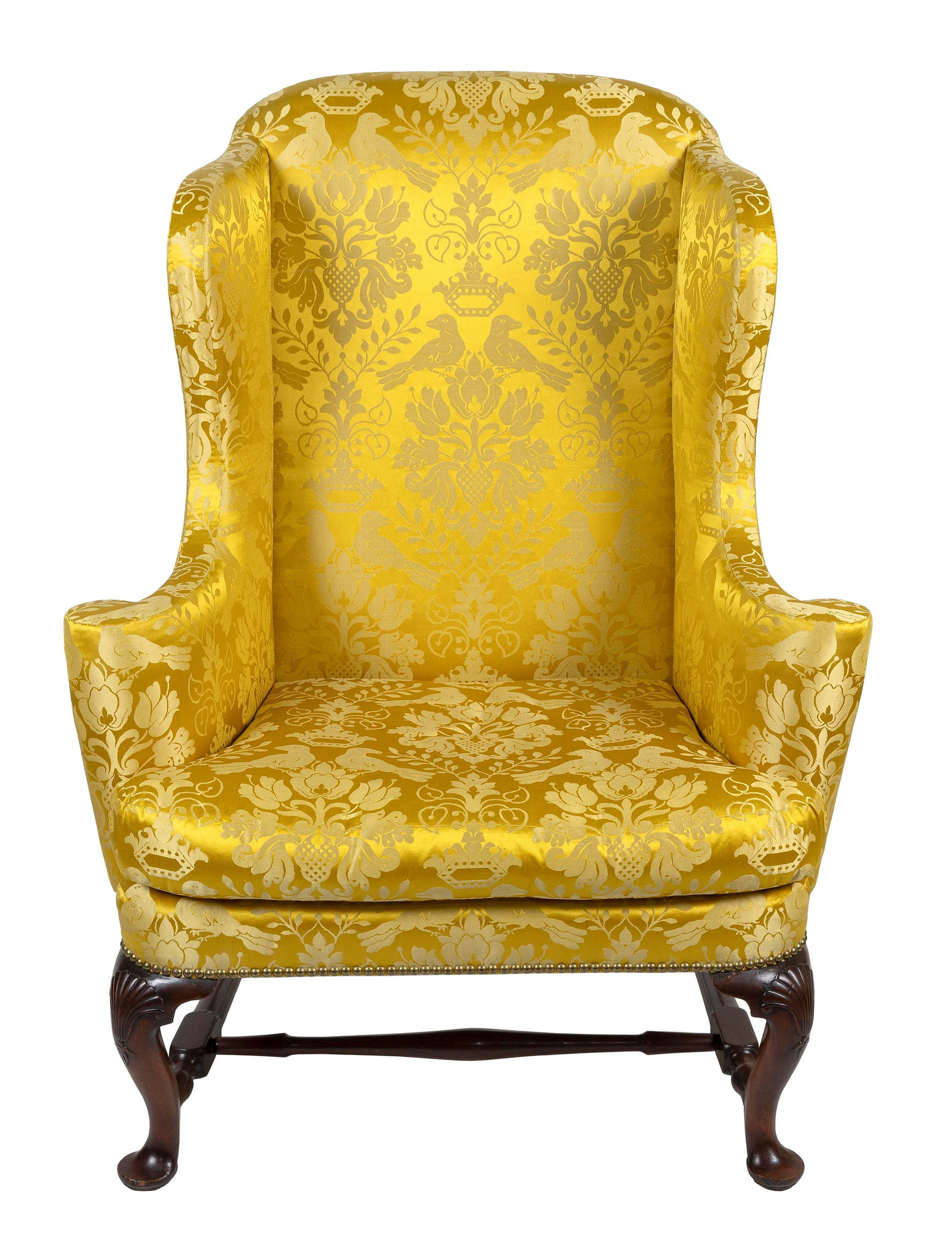 QUEEN ANNE WING CHAIR New England, Possibly Rhode Island, Circa 1770 Back height 45.75". Seat height (1 of 4)