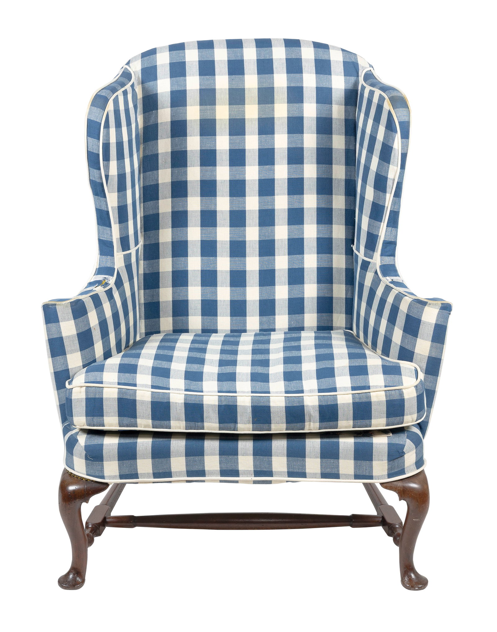 QUEEN ANNE WING CHAIR Massachusetts or Rhode Island, Circa 1765 Back height 45.25". (1 of 4)