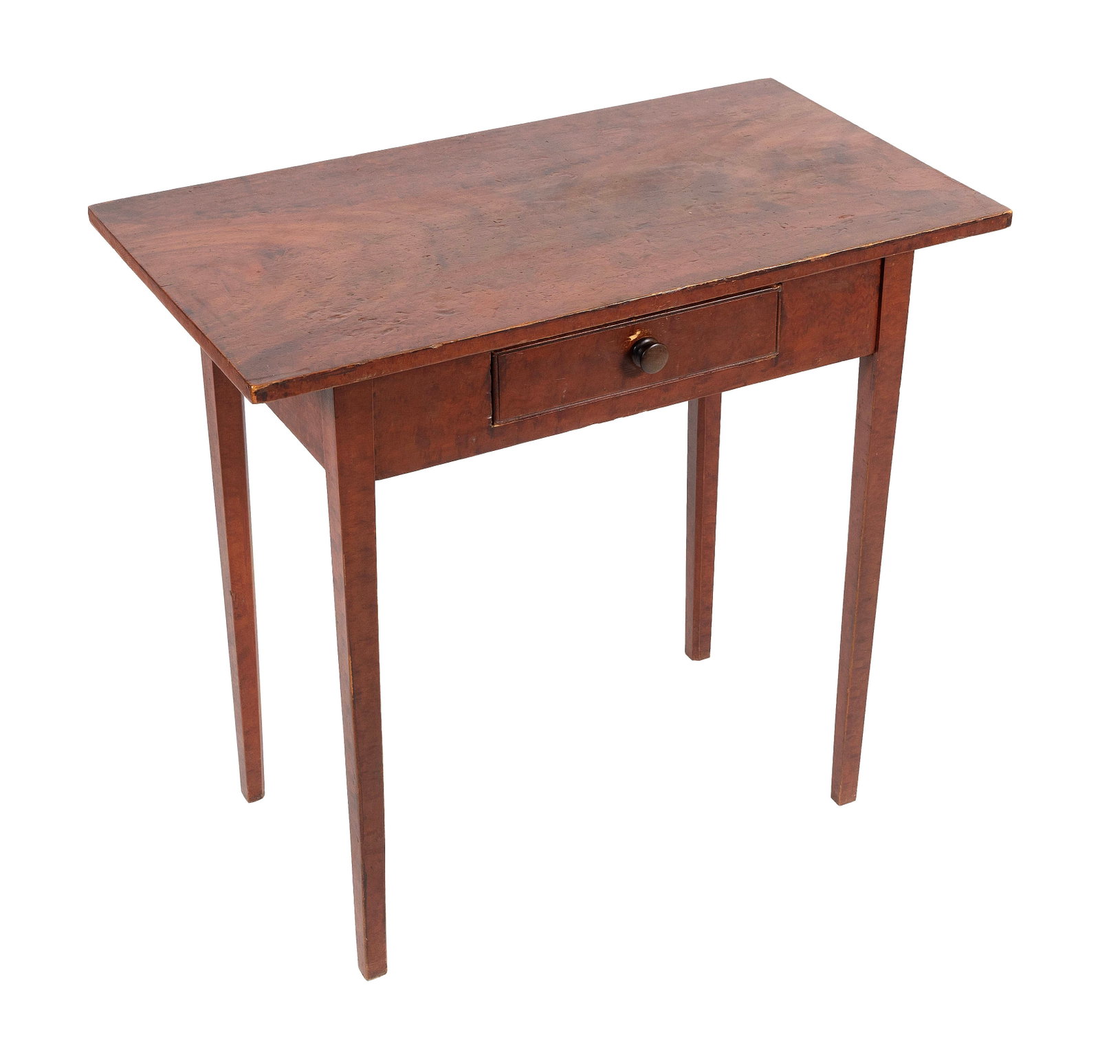 FEDERAL PAINT-DECORATED PINE ONE-DRAWER SIDE TABLE New England, Circa 1810 Height 28". Width 30.75". (1 of 4)