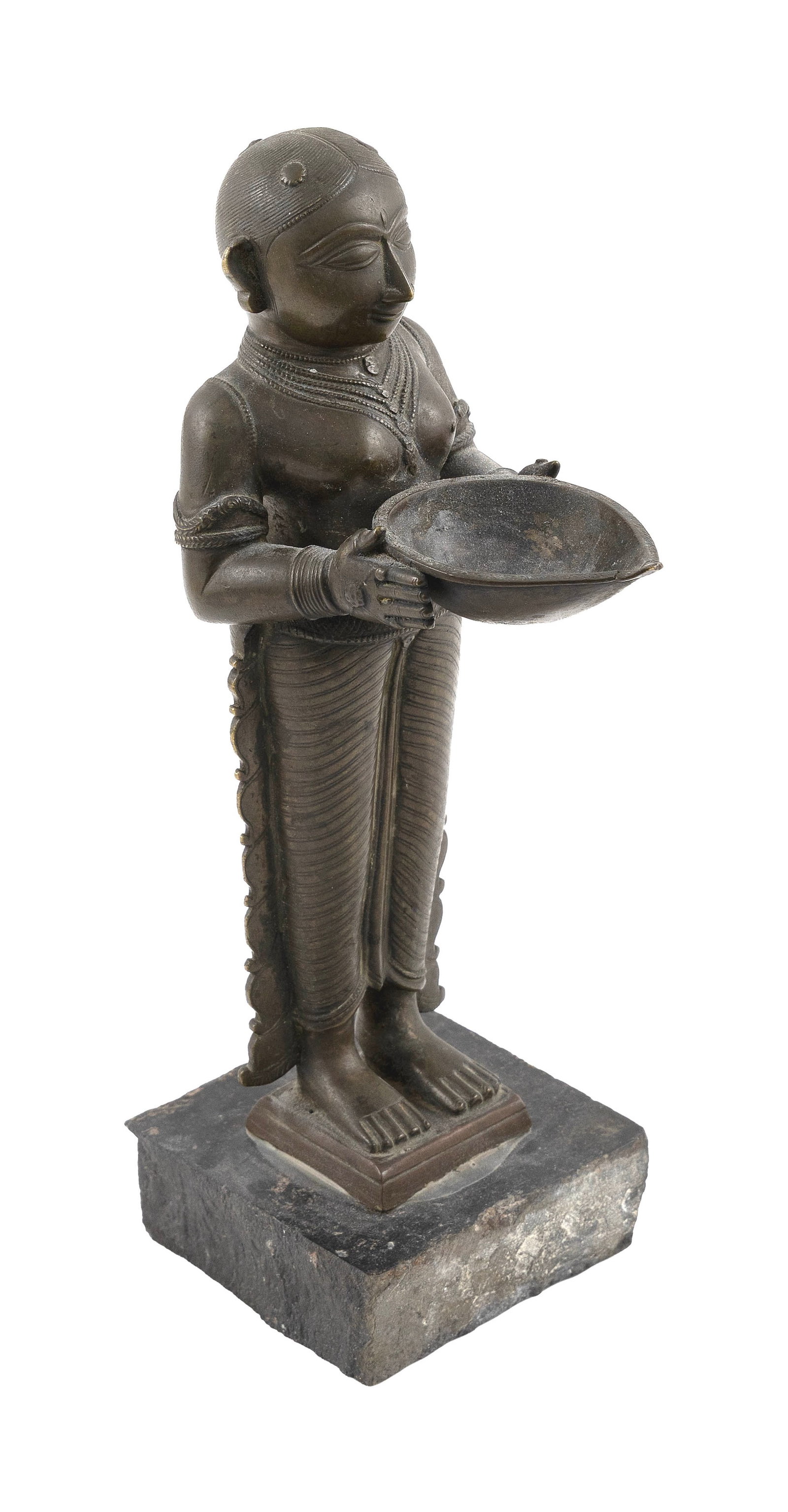 HINDU BRONZE GODDESS LAKSHMI 19th/20th Century Bronze height 11". Base height 1.5". (1 of 1)