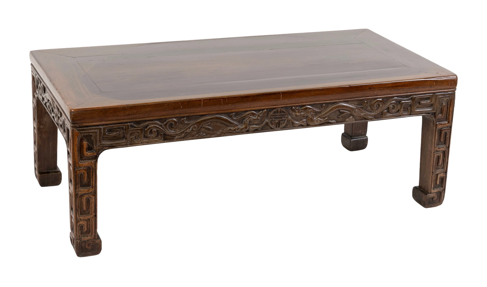 CHINESE CARVED ROSEWOOD LOW TABLE 19th Century or Earlier Height 10". Length 26.5". Width 13". (1 of 3)