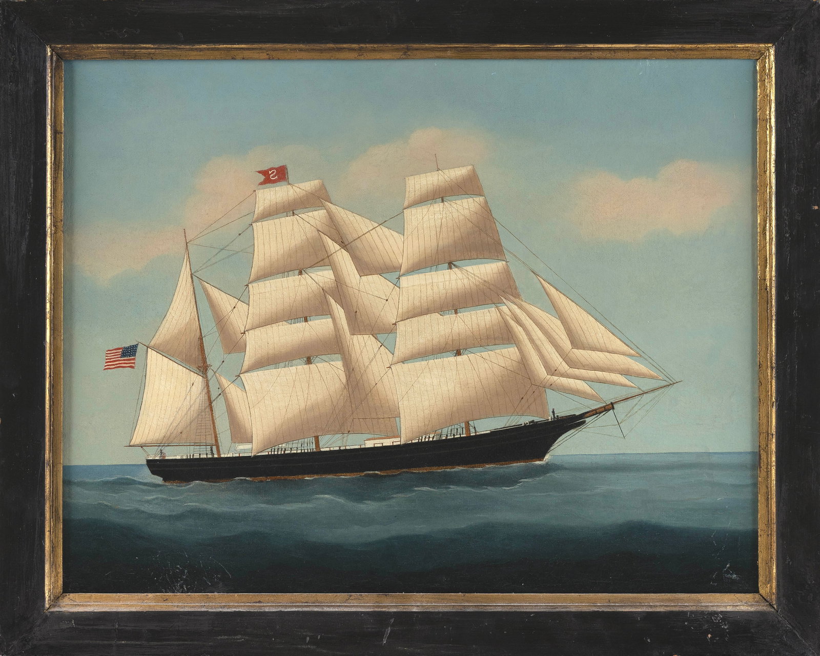 CHINESE SCHOOL (19th Century,), China Trade portrait of an American clipper ship., Oil on canvas, (1 of 1)