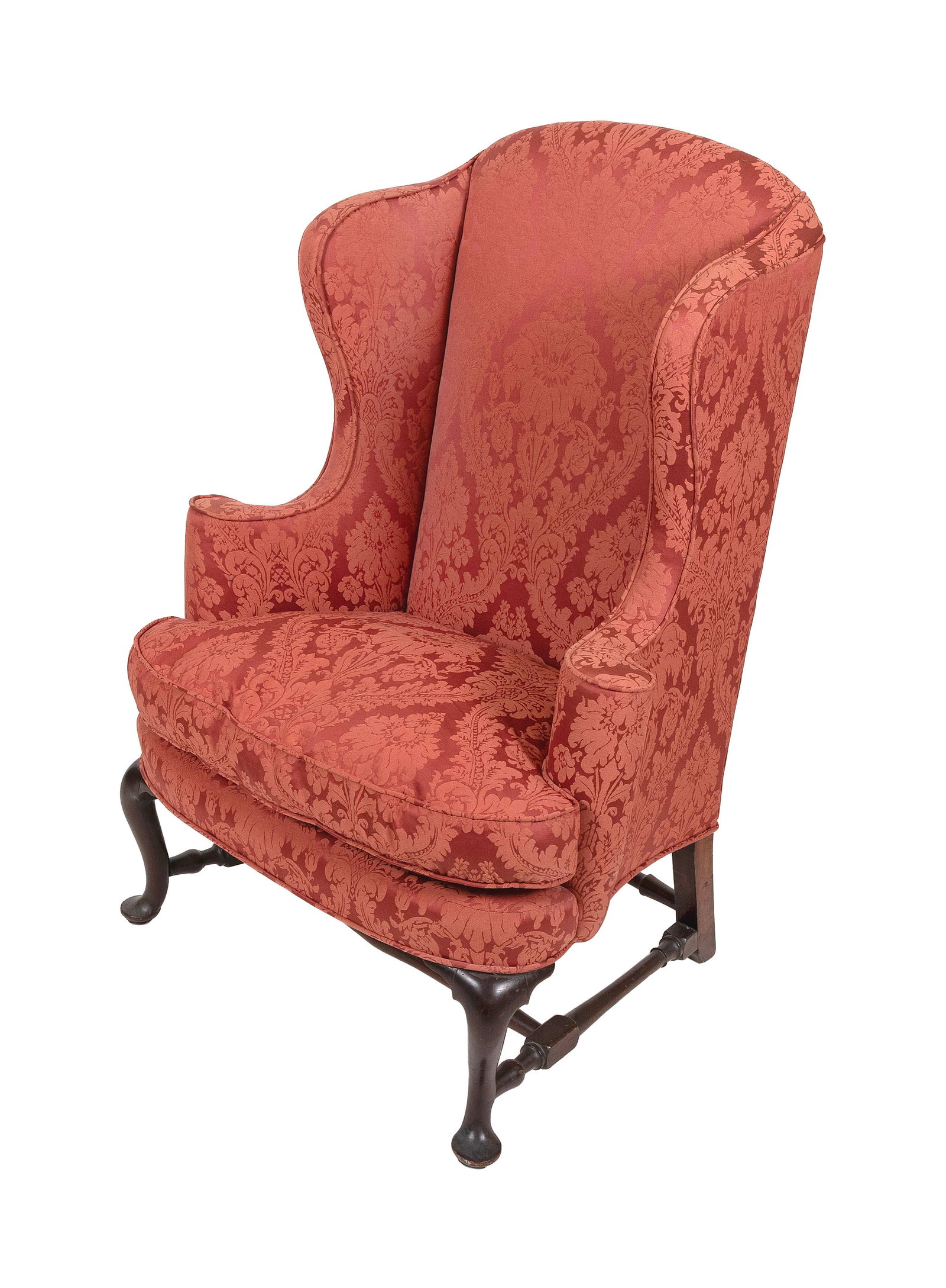 QUEEN ANNE WING CHAIR Circa 1780 Back height 47.5". Seat height 19". (1 of 1)