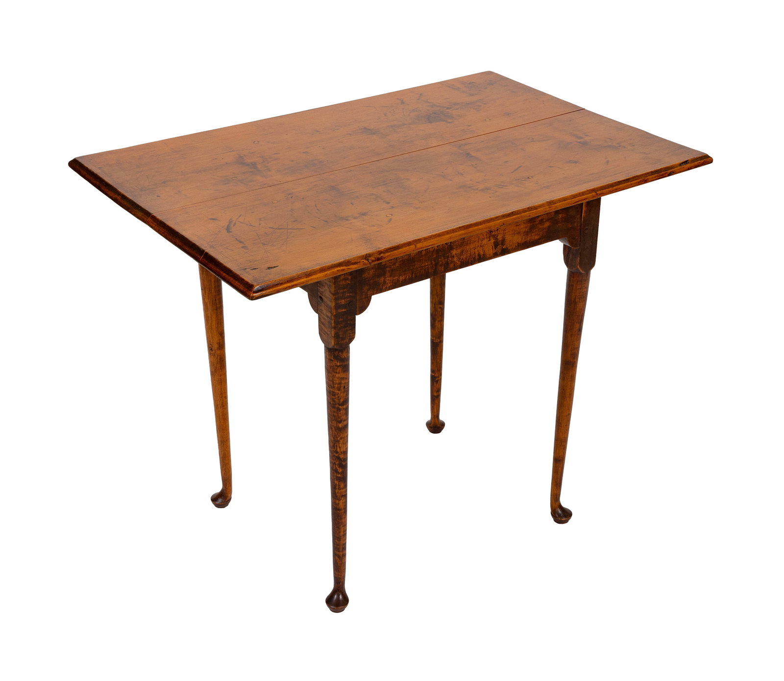DIMINUTIVE QUEEN ANNE MAPLE TEA TABLE New England, Third Quarter of the 18th Century Height 26.5". (1 of 1)