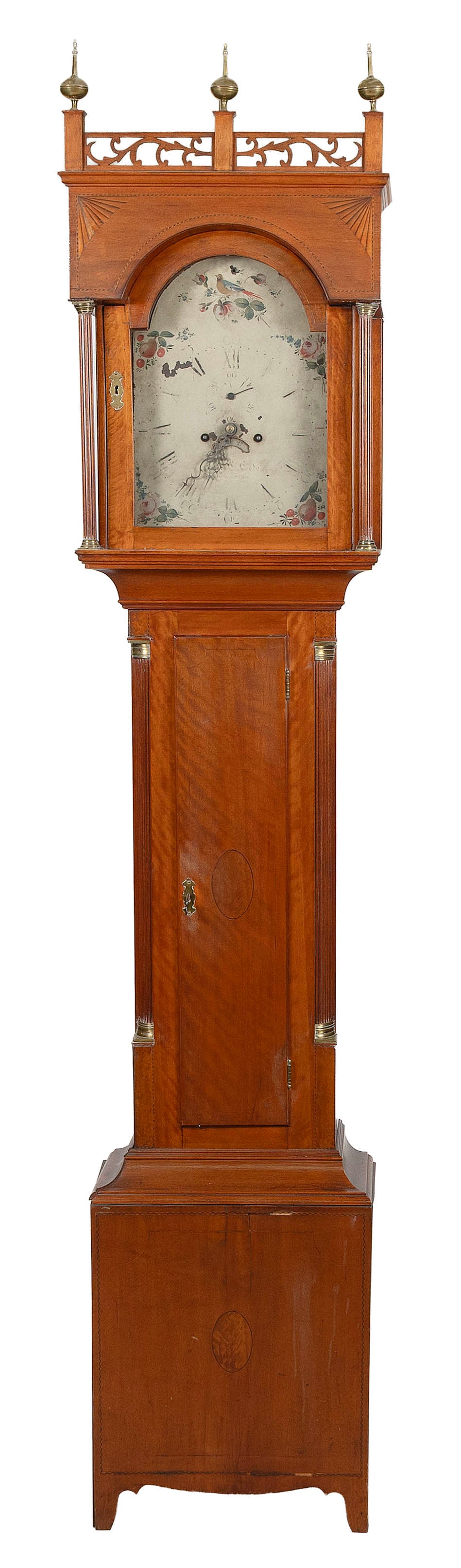 TALL-CASE CLOCK BY JAMES COLE Rochester, New Hampshire, Circa 1800 Height 92". Width 18". Depth (1 of 1)